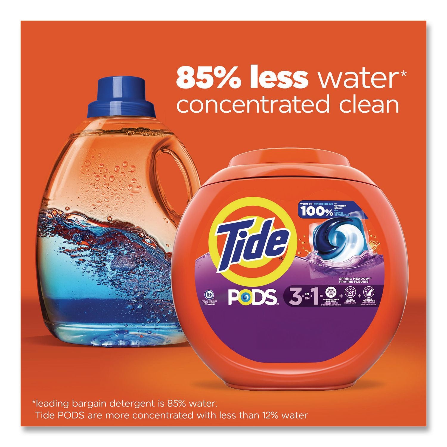 PODS Laundry Detergent, HE Compatible, Spring Meadow, 57 Oz Tub, 76 Pacs/Tub
