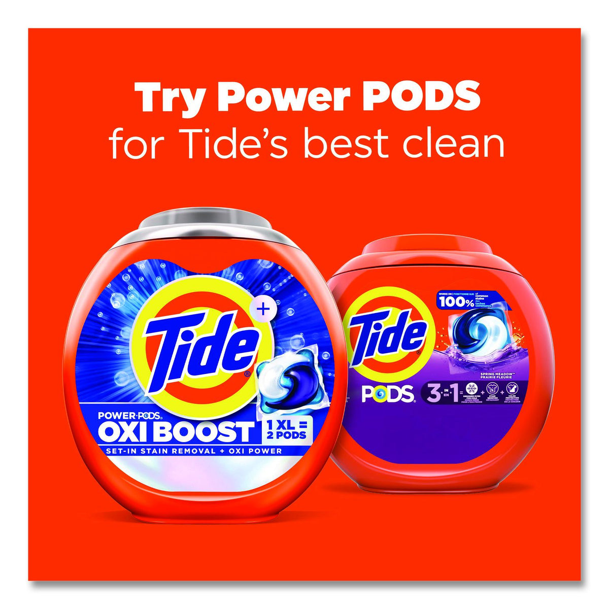 PODS Laundry Detergent, HE Compatible, Spring Meadow, 57 Oz Tub, 76 Pacs/Tub