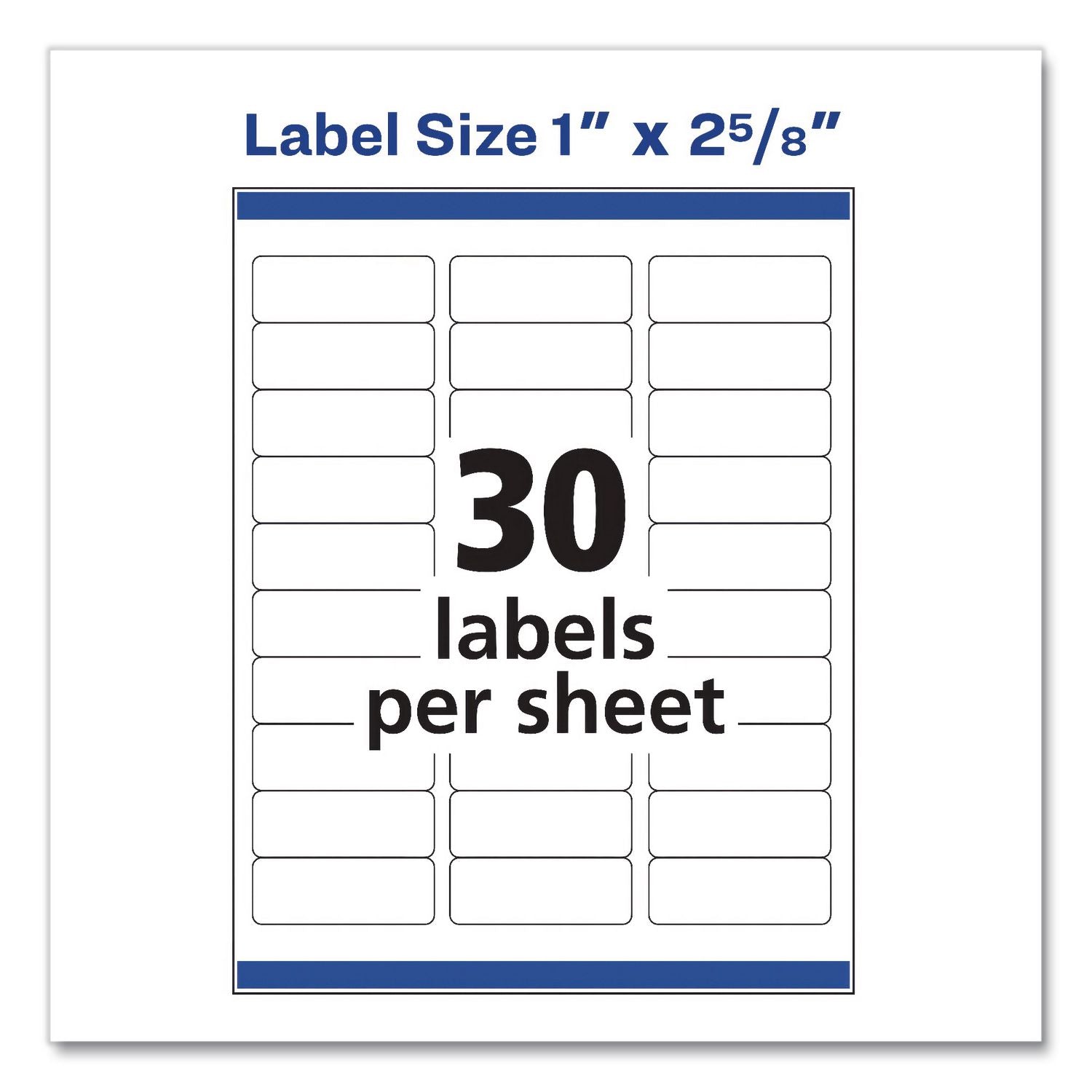 Easy Peel White Address Labels With Sure Feed Technology, Laser, 1 X 2.63, 30/Sheet, 100 Sheets/Pack, 5 Packs/Carton
