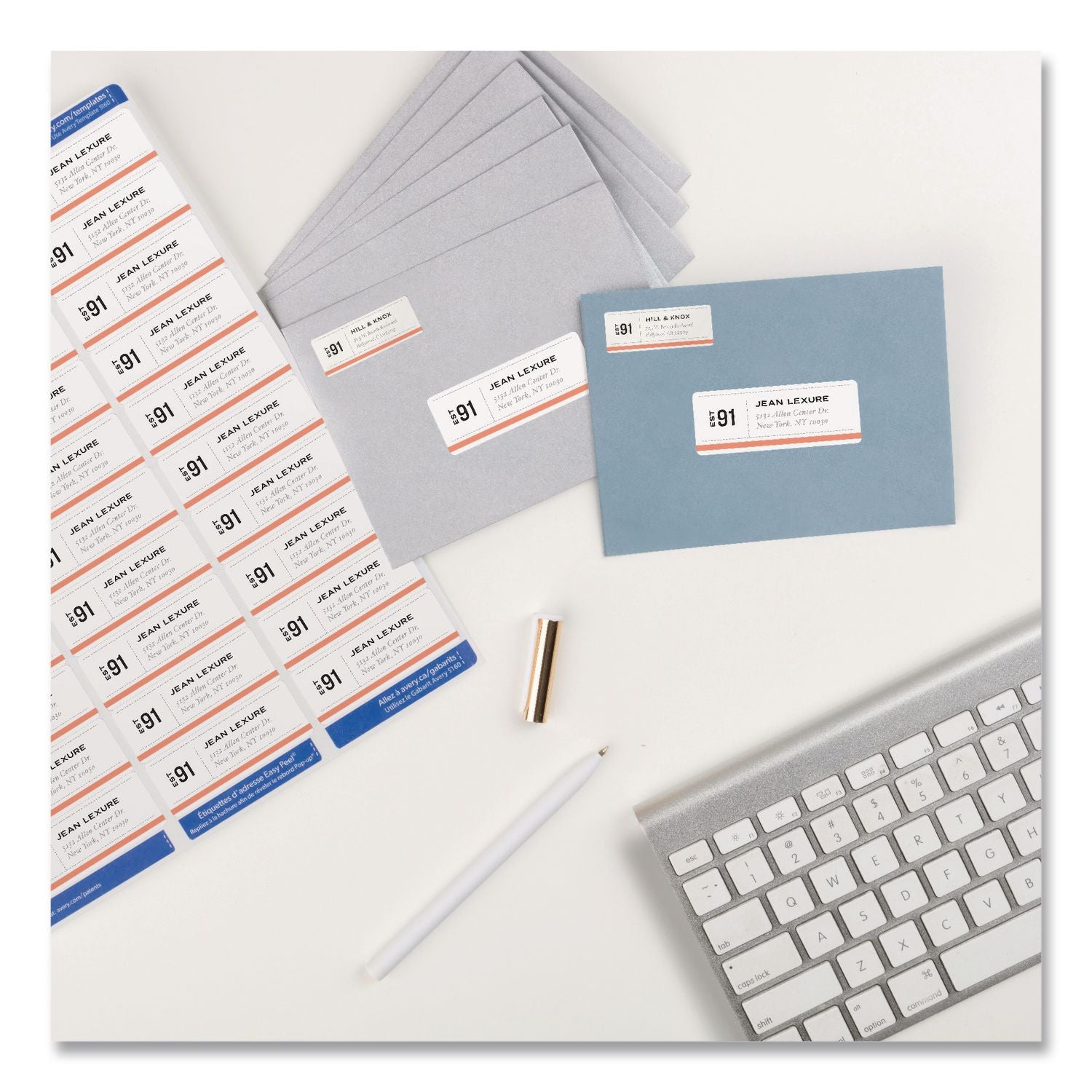 Easy Peel White Address Labels With Sure Feed Technology, Laser, 1 X 2.63, 30/Sheet, 100 Sheets/Pack, 5 Packs/Carton