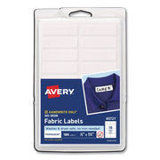 No-Iron Fabric Labels, Handwrite Only, 0.5 X 1.75, White, 18/Sheet, 10 Sheets/Pack