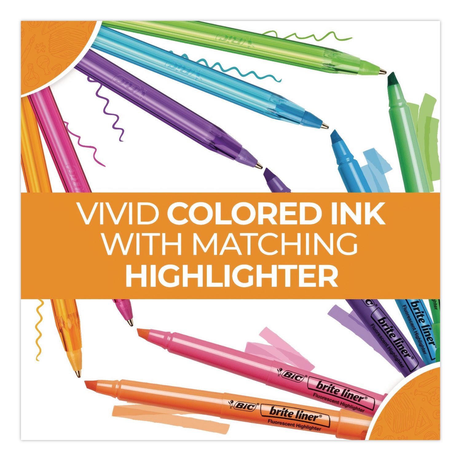 Plan It Sets Ballpoint Pen And Highlighter Pack, Assorted Colors, (5) Highlighters, (5) Pens