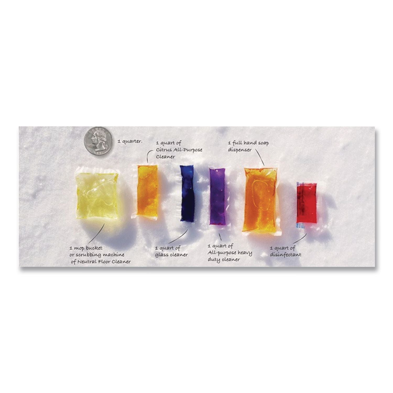 Glass Hard Surface Cleaner, 20 Chempacs/Pack, 12 Packs/Carton