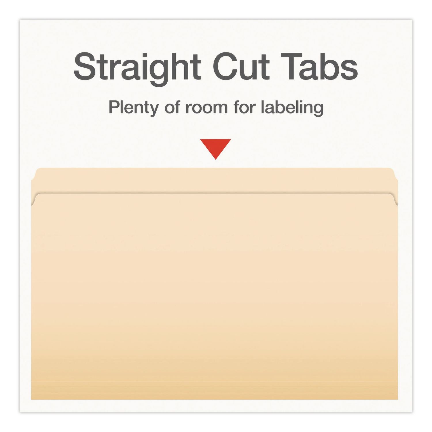 Manila File Folders, Straight Tabs, Legal Size, 0.75" Expansion, Manila, 100/Box
