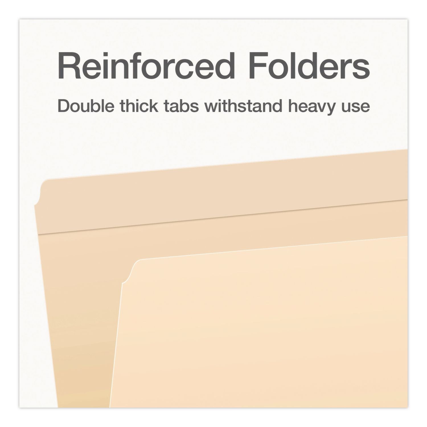 Manila File Folders, Straight Tabs, Legal Size, 0.75" Expansion, Manila, 100/Box