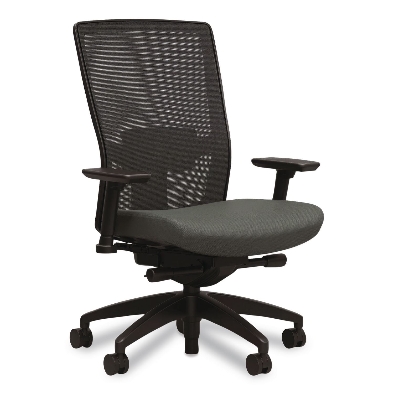 500 Series Mesh And Fabric Task Chair, Supports Up To 300 Lbs, 17.8" To 22.8" Seat Height, Iron Ore Seat, Black Back/Base