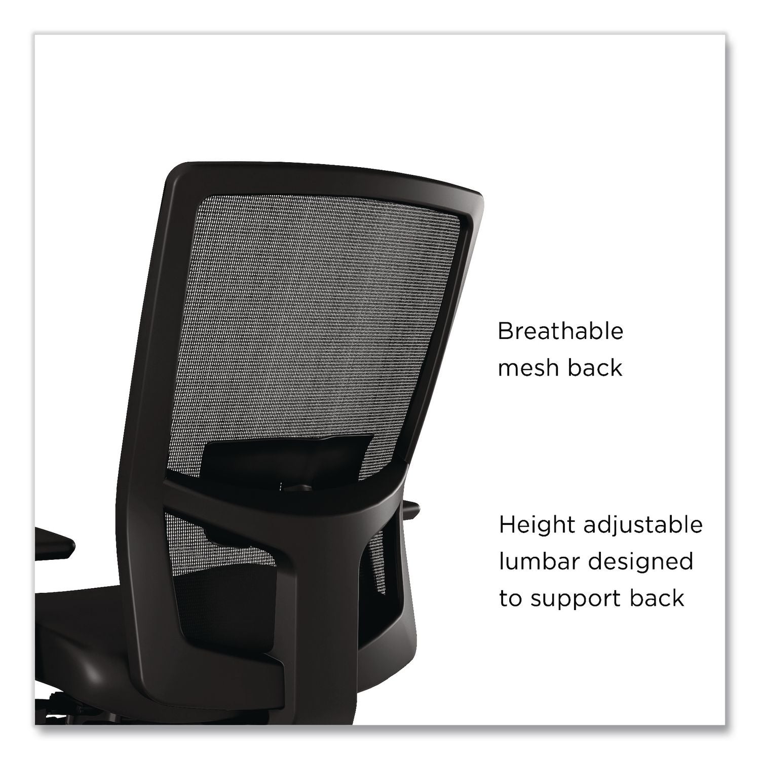 500 Series Vinyl And Mesh Task Chair, Supports Up To 300 Lbs, 17.8" To 22.8" Seat Height, Black Seat, Black Back, Black Base