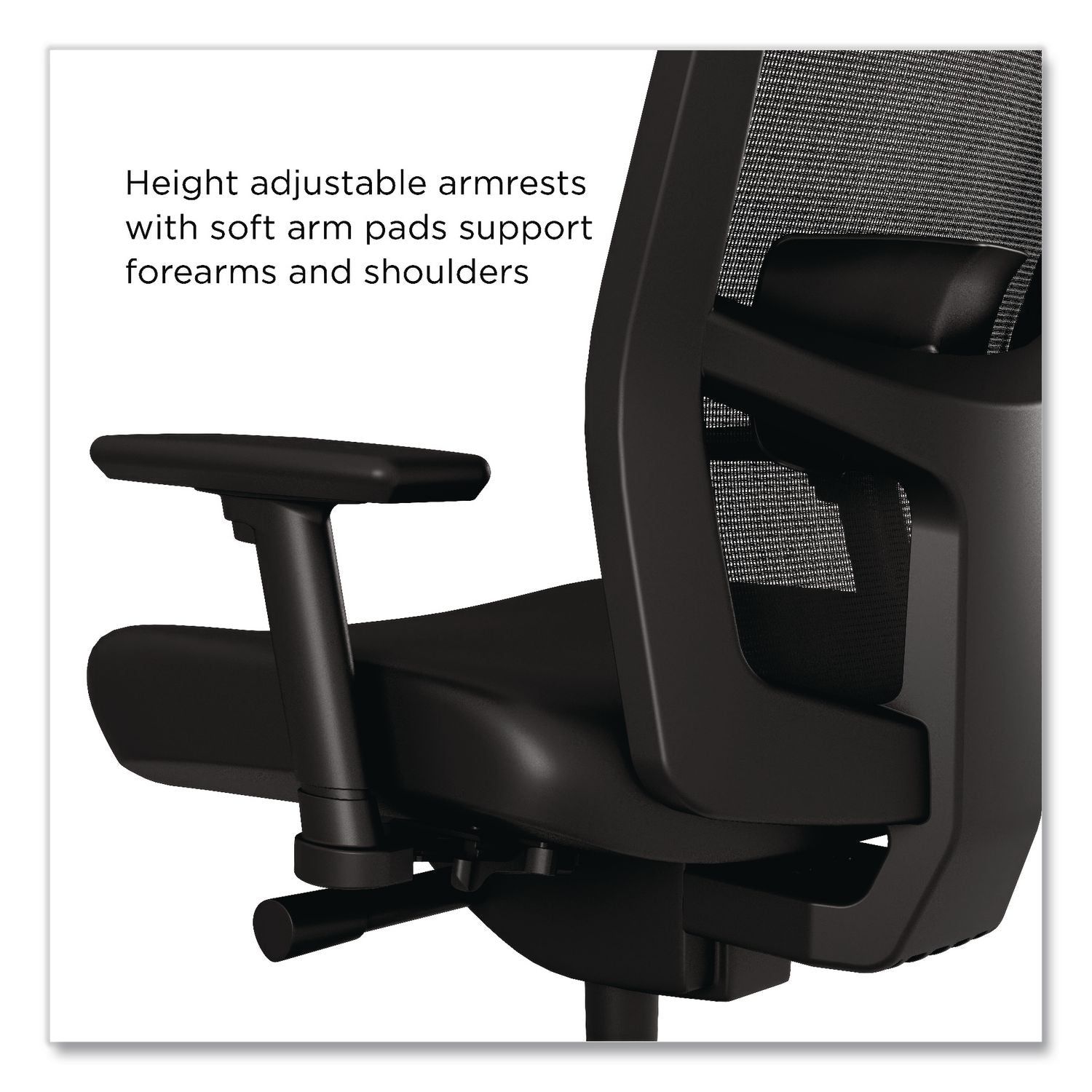 500 Series Vinyl And Mesh Task Chair, Supports Up To 300 Lbs, 17.8" To 22.8" Seat Height, Black Seat, Black Back, Black Base