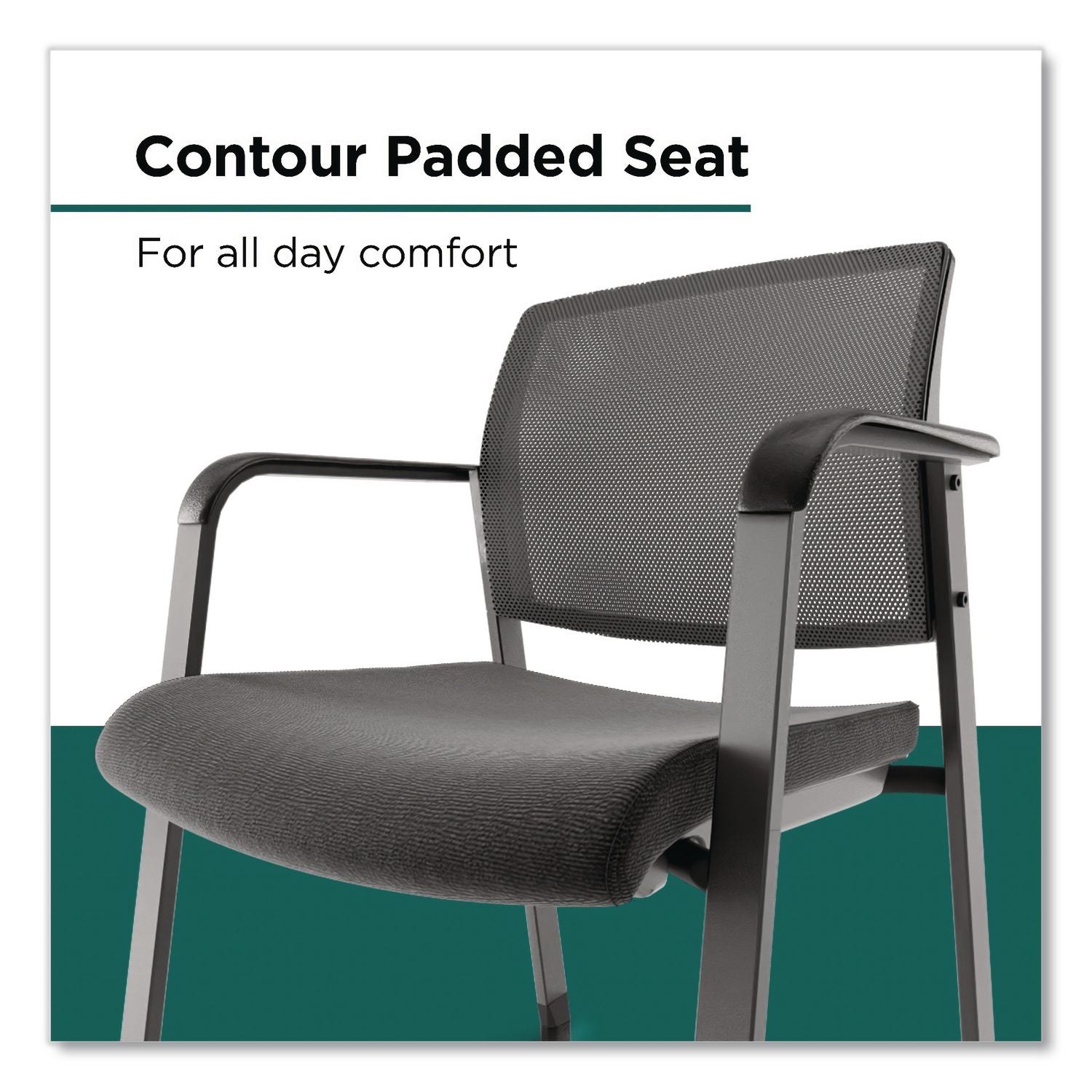 Esler Fabric Guest Chair, 23.3 X 22.3 X 31.7, Black Seat, Black Back, Black Base