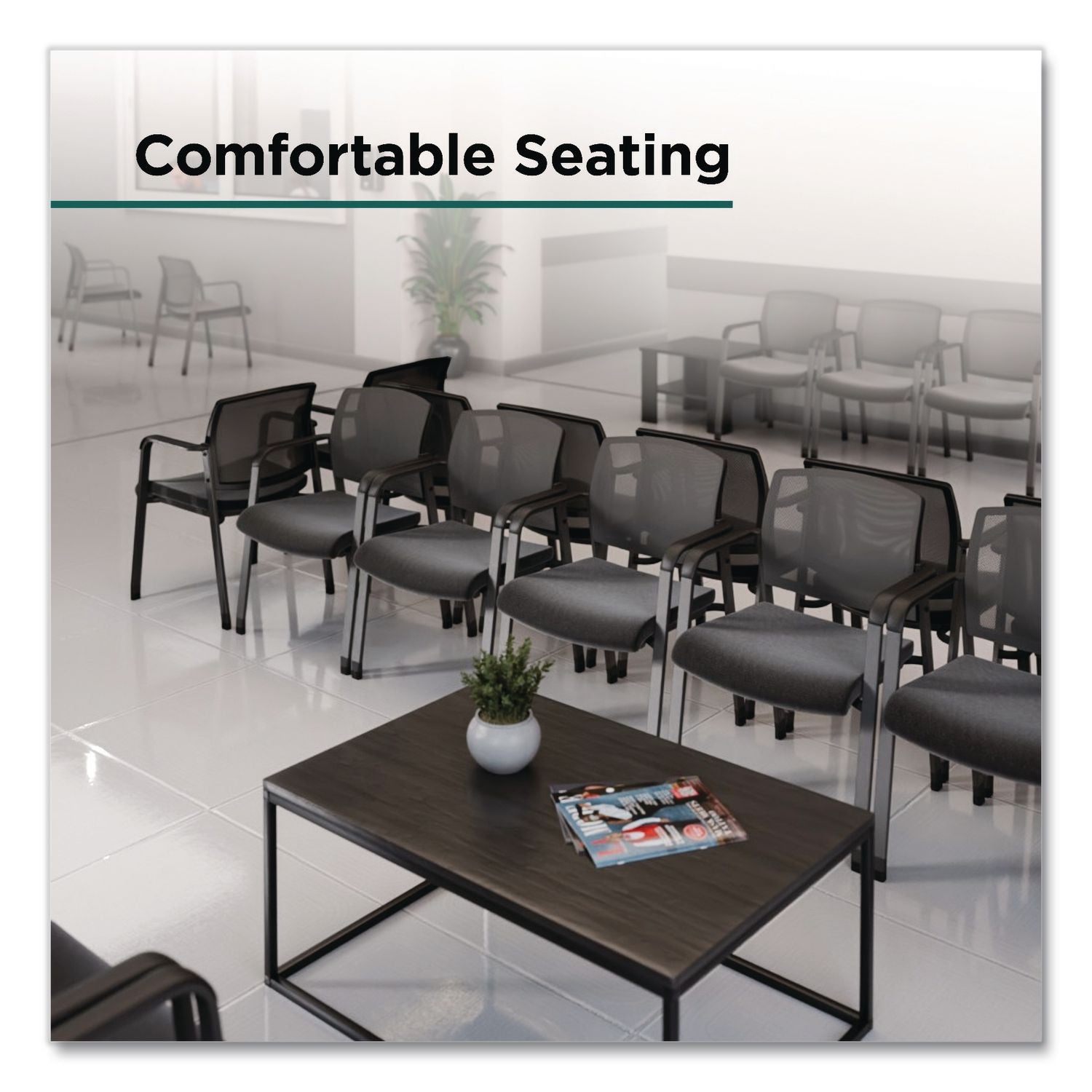 Esler Fabric Guest Chair, 23.3 X 22.3 X 31.7, Black Seat, Black Back, Black Base
