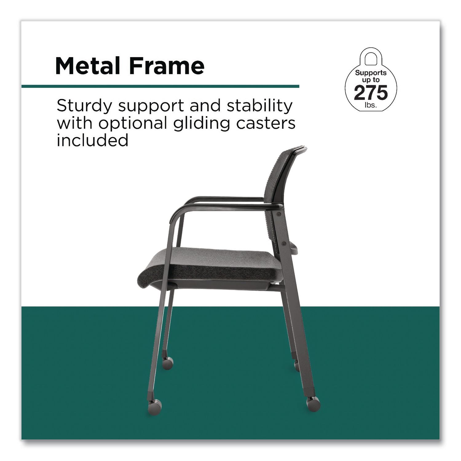 Esler Fabric Guest Chair, 23.3 X 22.3 X 31.7, Black Seat, Black Back, Black Base