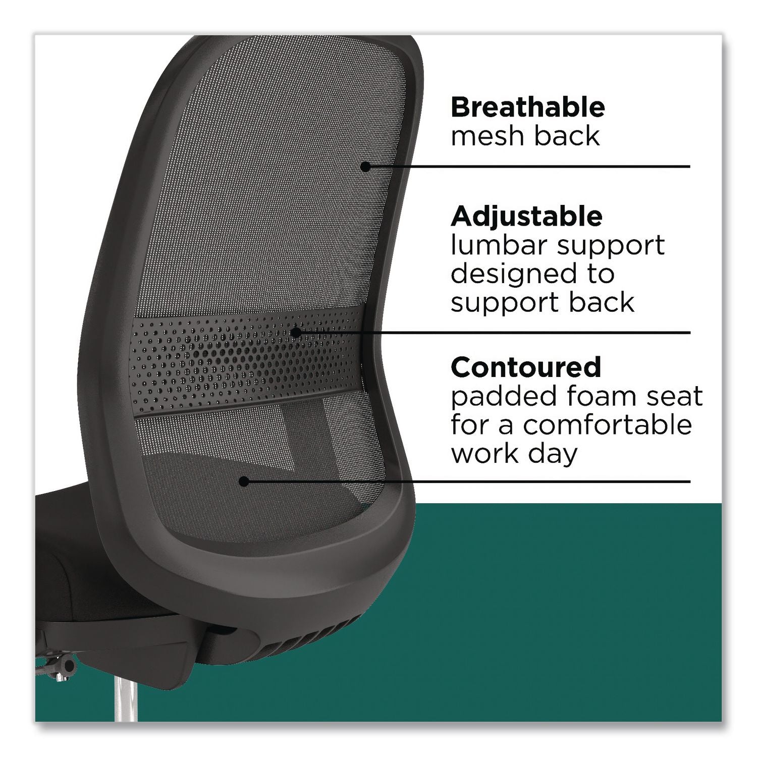 Bedford Task Stool, Supports Up To 275 Lb, 26.5 X 33.6 Seat Height, Black Seat, Black Back, Black Base