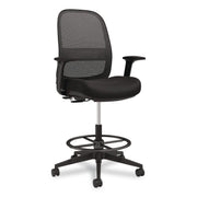 Bedford Task Stool, Supports Up To 275 Lb, 26.5 X 33.6 Seat Height, Black Seat, Black Back, Black Base