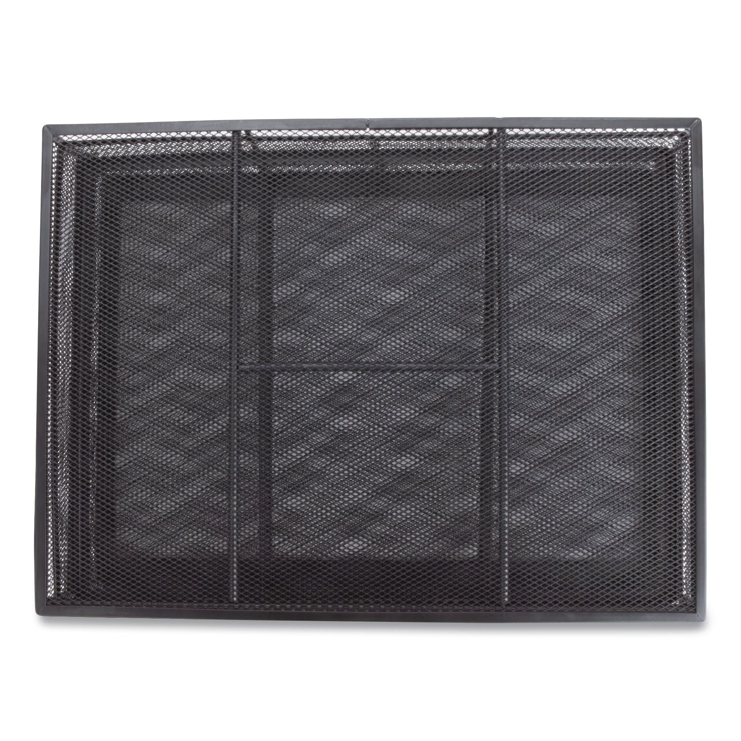 Two-Tier Metal Mesh Monitor Stand Laptop Riser, For 30" Monitors, 15.75 X 11.75 X 4.5, Black, Supports 30 Lb