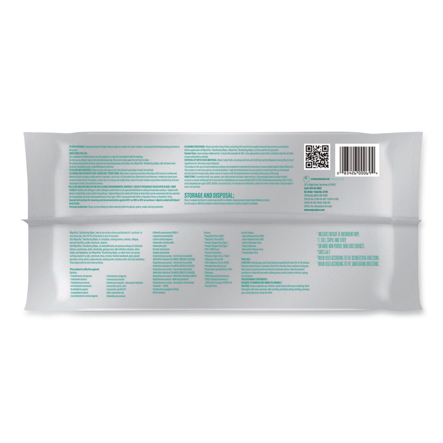 Wipesplus Disinfecting Surface Wipes, Flat Pack, 1-Ply, 7 X 8, Lemon Scent, White
