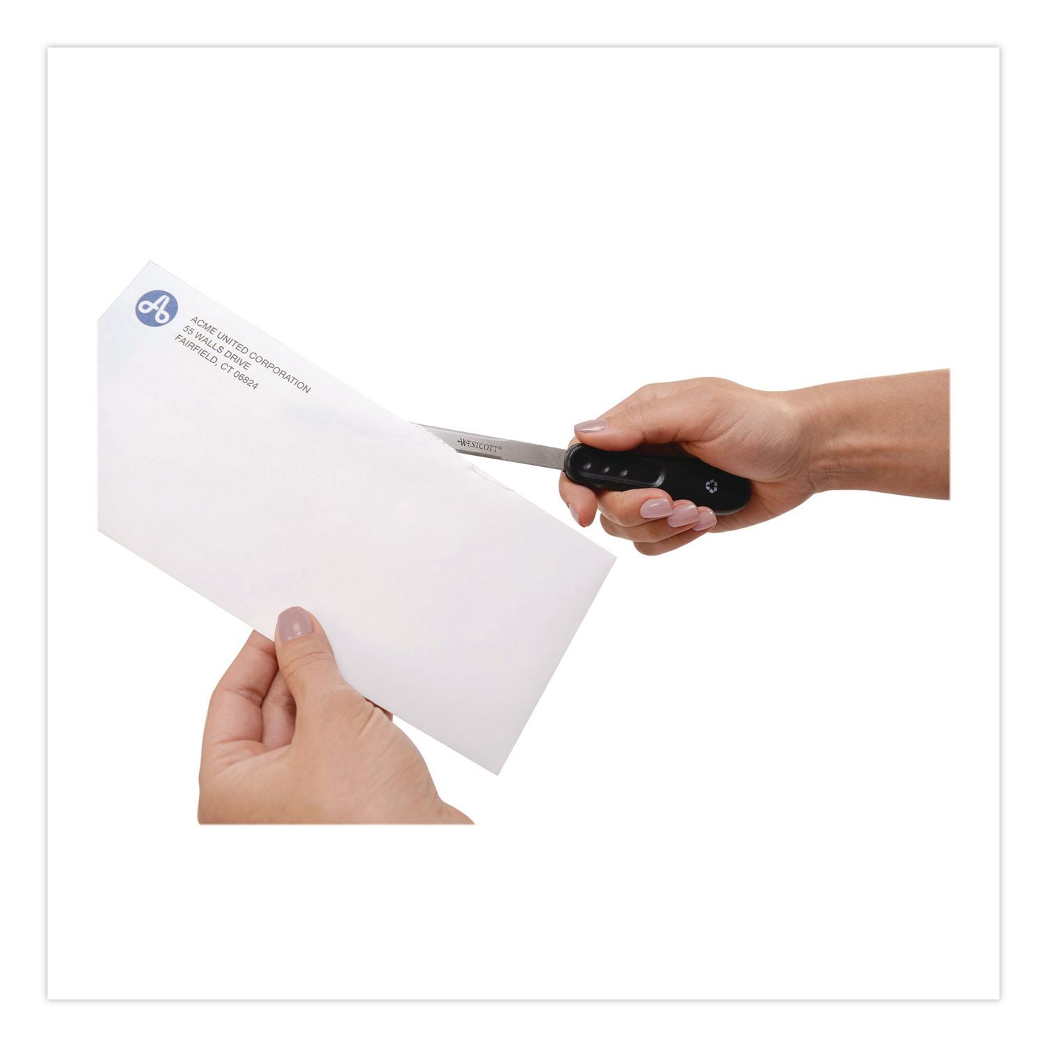 Kleenearth Recycled Letter Opener With Antimicrobial Protection, 9", Black