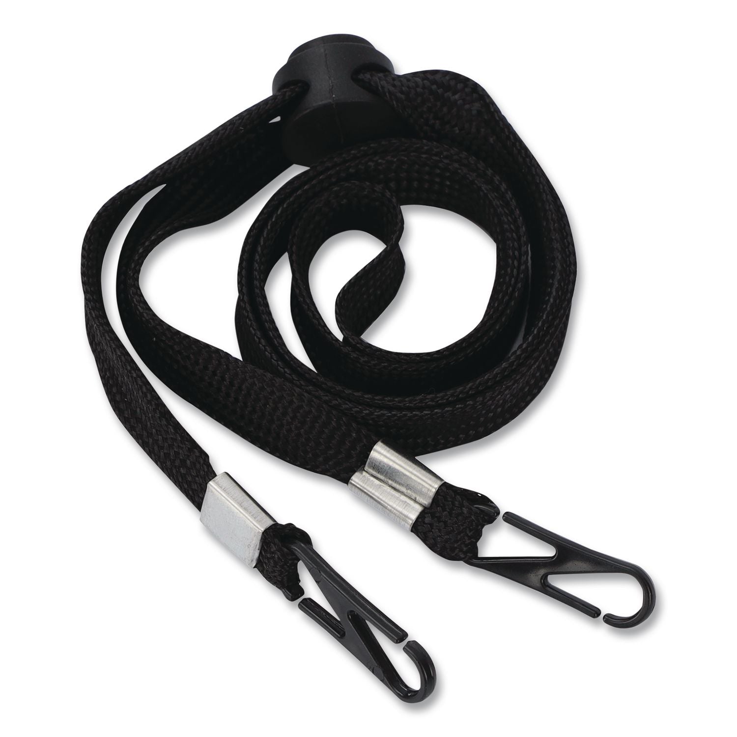 Face Mask Lanyard, Plastic Fastener, 30" Long, Black