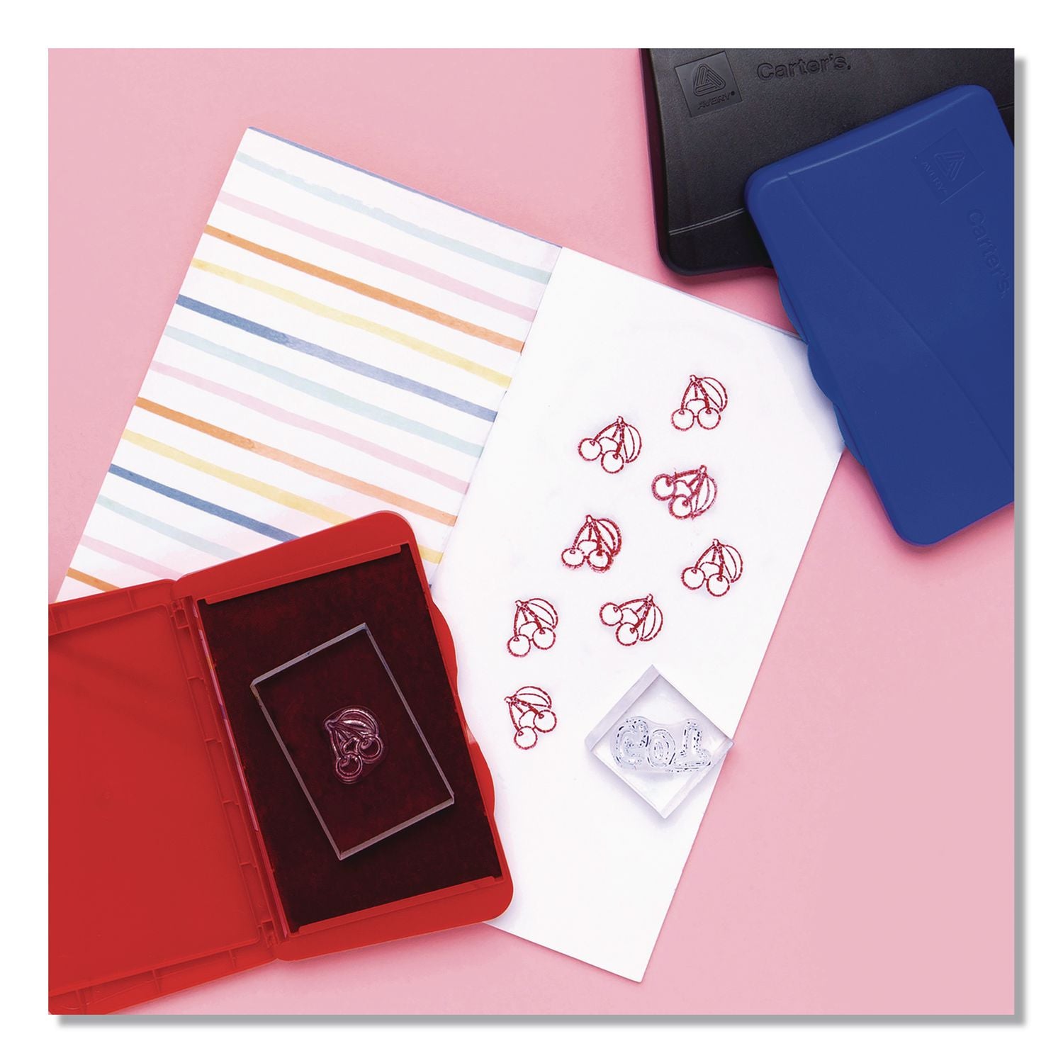 Pre-Inked Felt Stamp Pad, 4.25 X 2.75, Red, 36/Carton