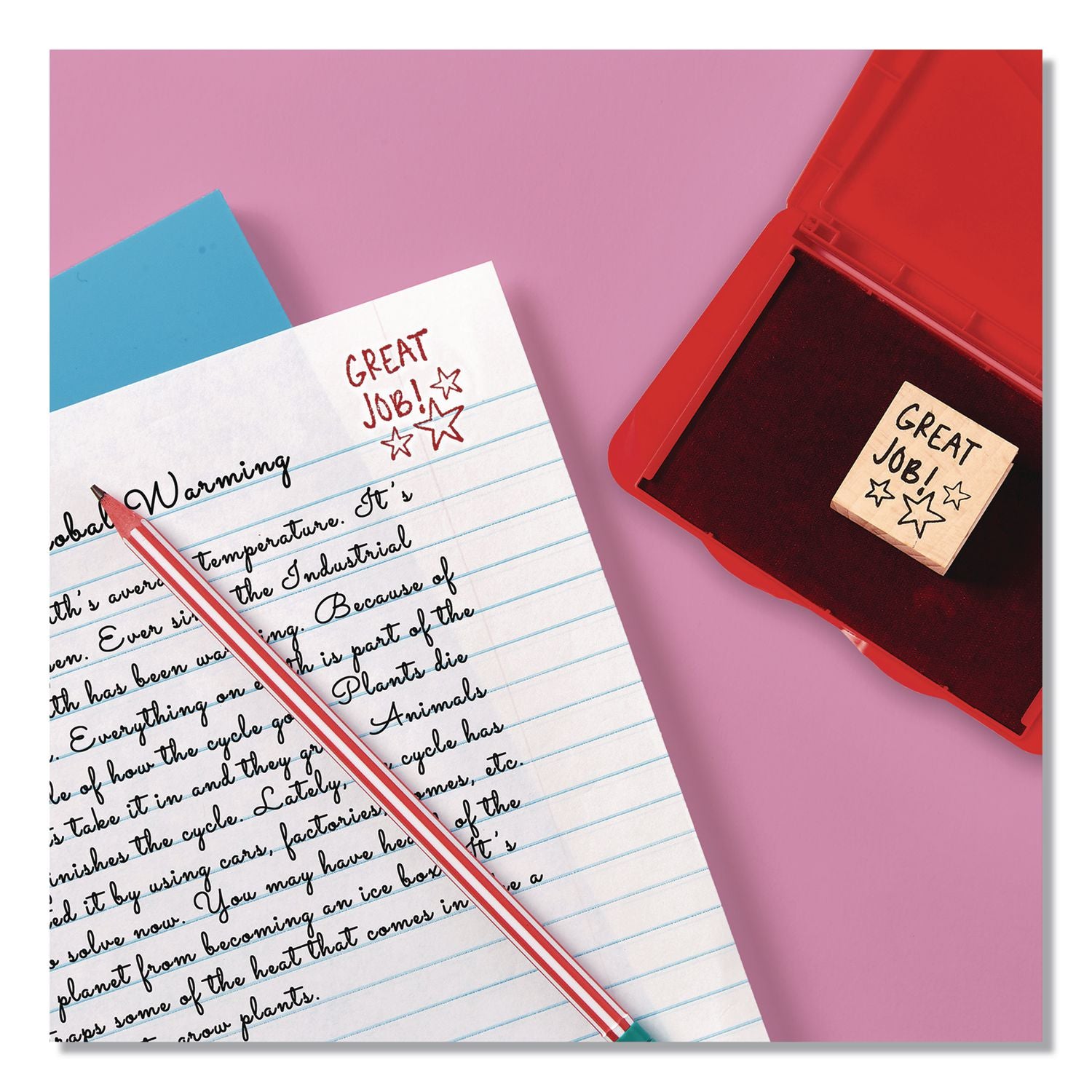 Pre-Inked Felt Stamp Pad, 4.25 X 2.75, Red, 36/Carton