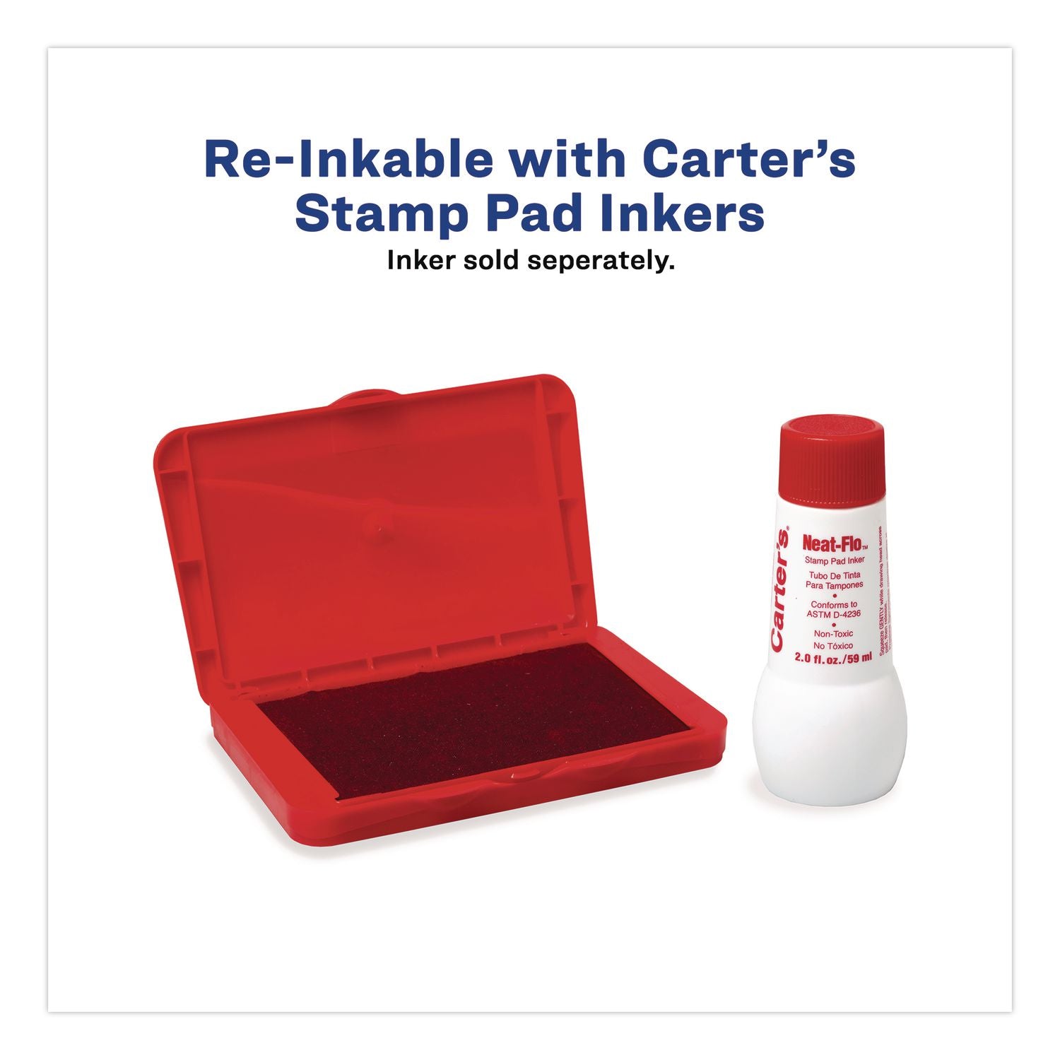 Pre-Inked Felt Stamp Pad, 4.25 X 2.75, Red, 36/Carton