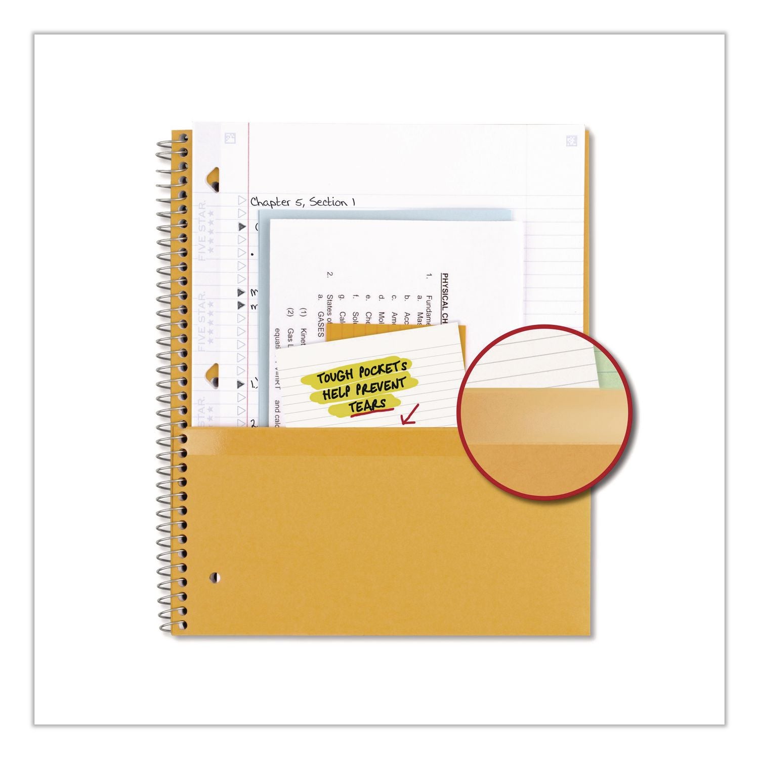 Wirebound Notebook, 3-Subject, Medium/College Rule, Fire Red Cover, (150) 11 X 8.5 Sheets