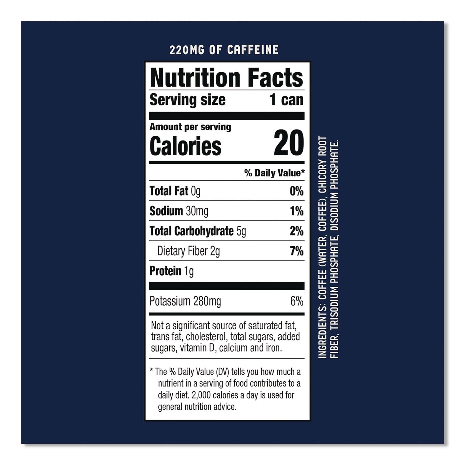 Cold Brew Coffee, Black, 11 Oz Can, 12/Carton