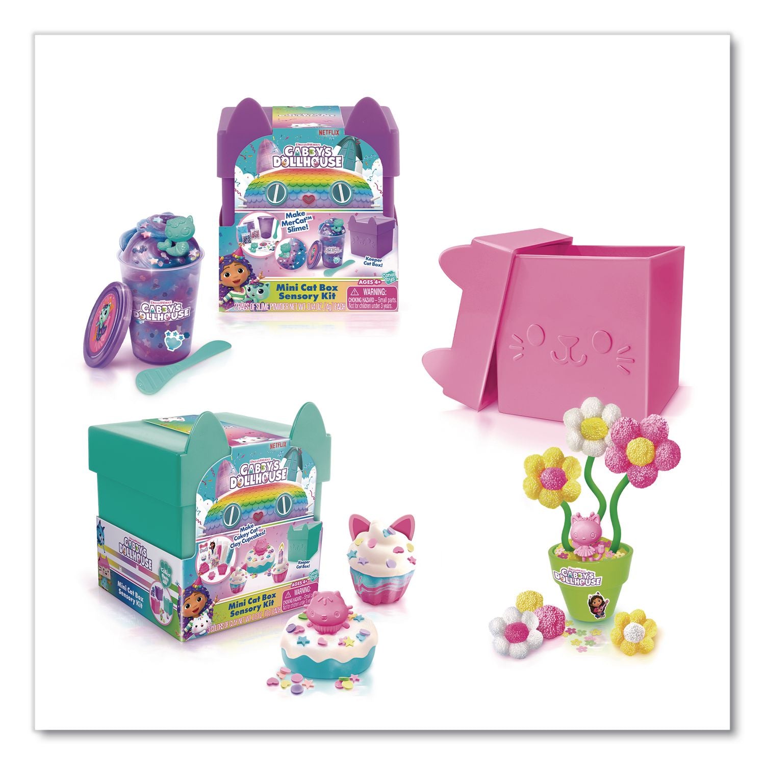 Gabby'S Dollhouse Cat Box Sensory Compound Kit, Ages 4 And Up, 32 Pieces
