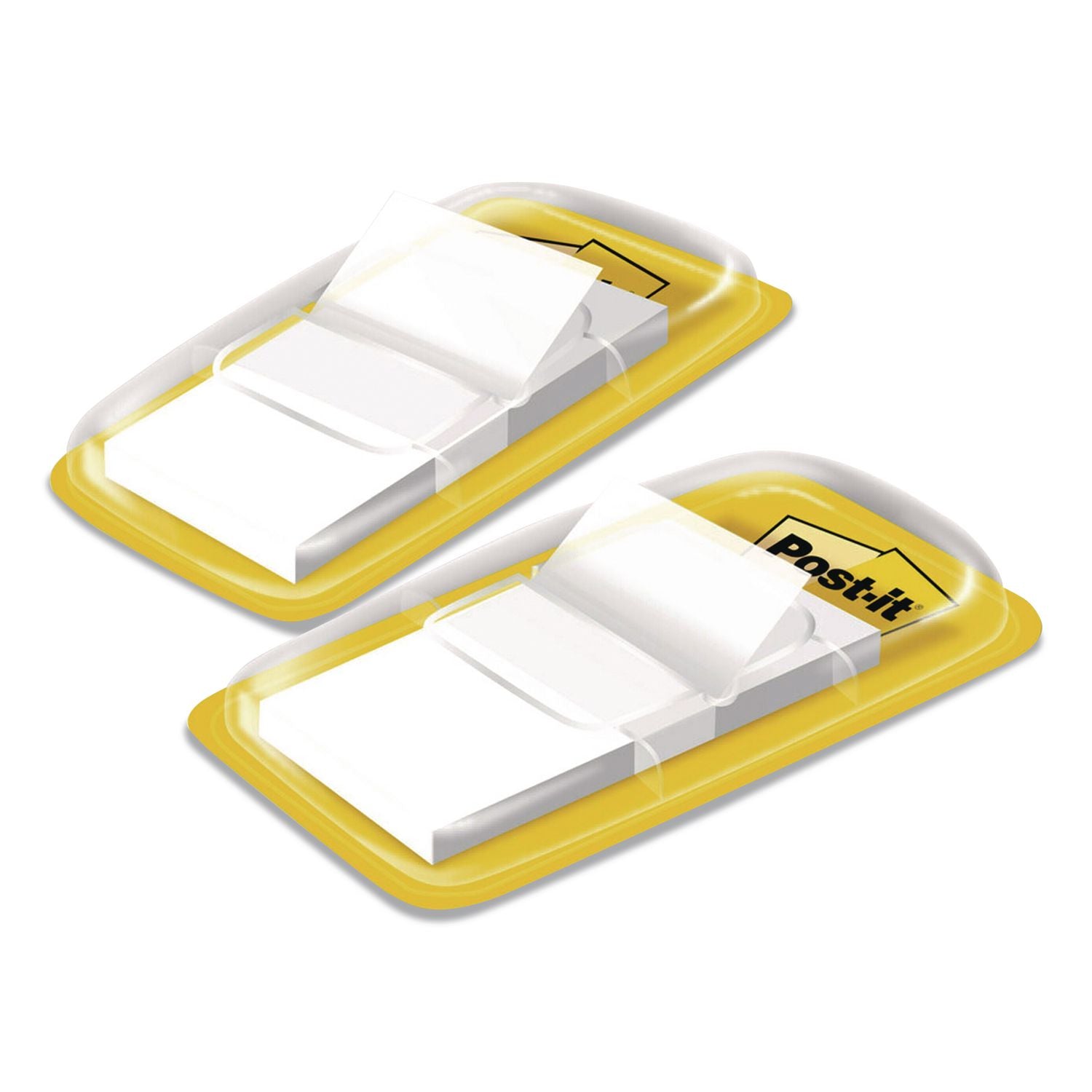 Standard Page Flags In Dispenser, 1" Wide, White, 50 Flags/Dispenser, 2 Dispensers/Pack, 24 Packs/Carton