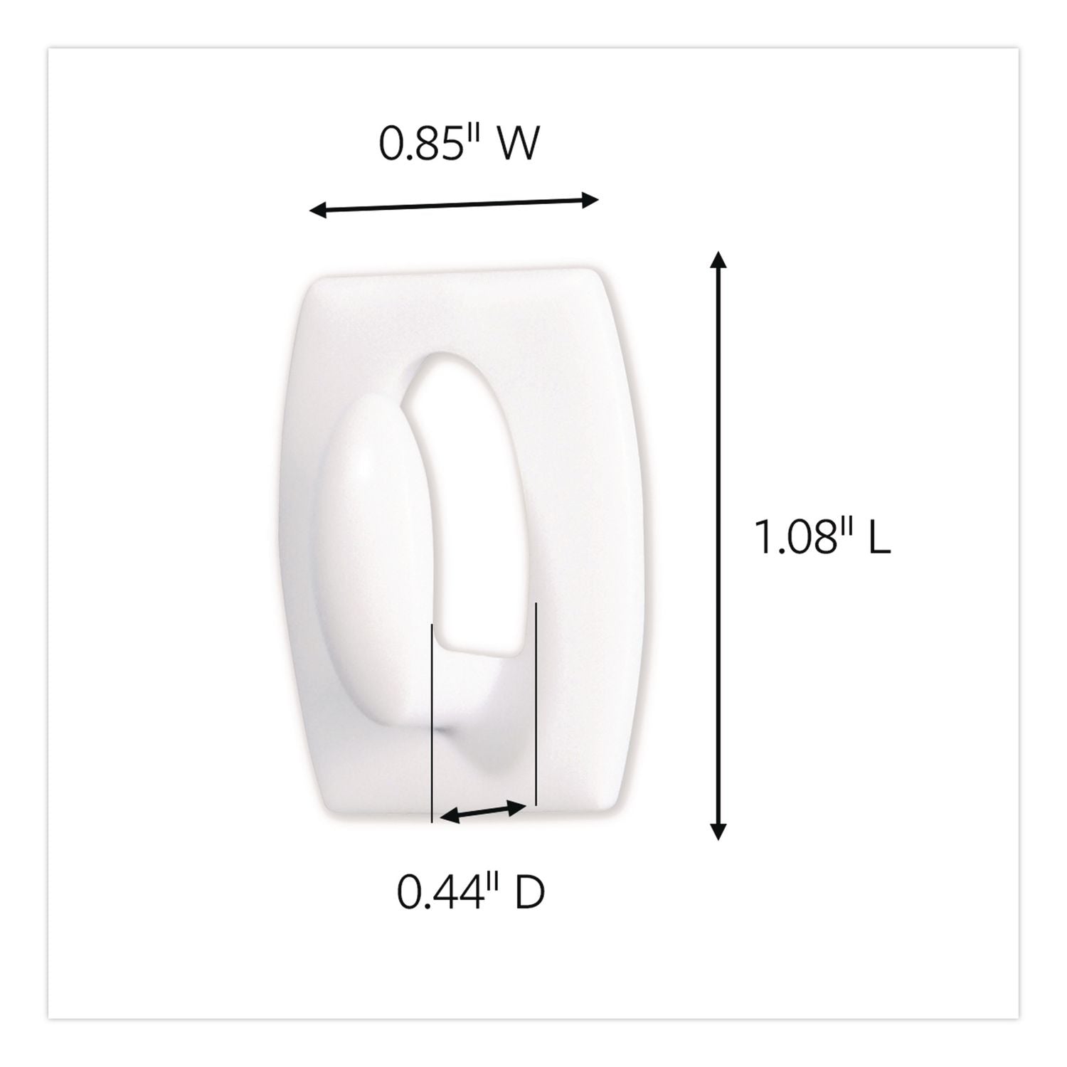 Mini Hooks, Plastic, White, Supports 0.5 Lb, 18/Pack