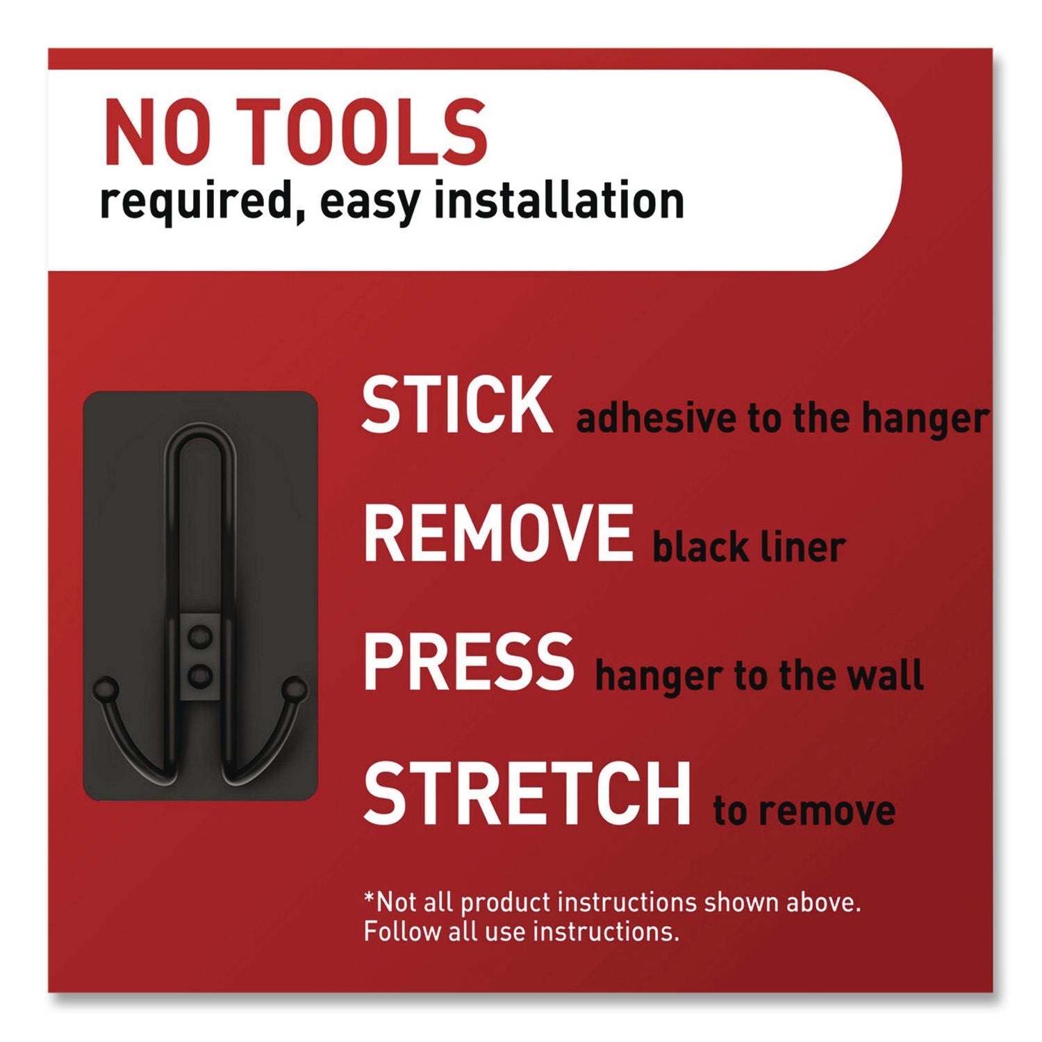 Decorative X-Large Triple Hooks, Metal, Matte Black, Supports 10 Lb, 2/Pack
