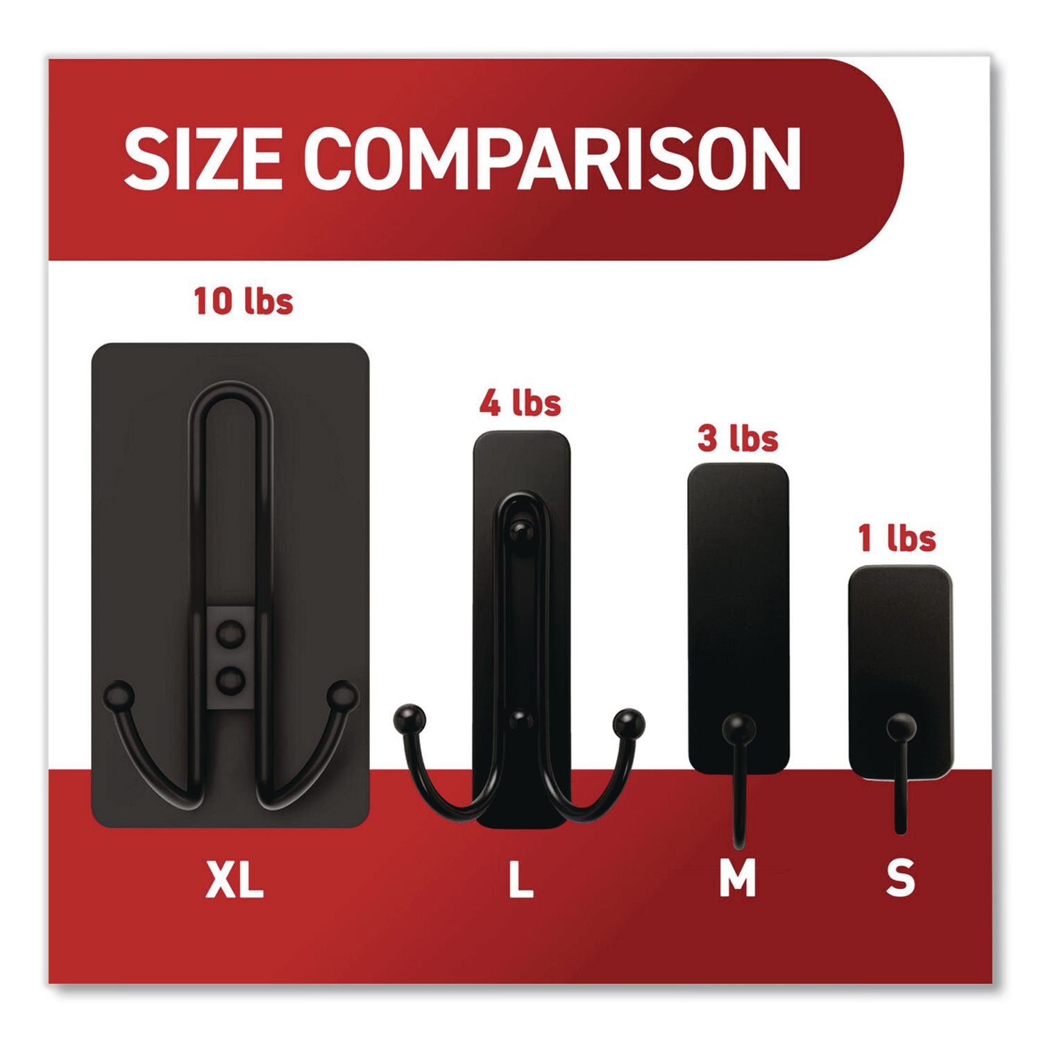 Decorative X-Large Triple Hooks, Metal, Matte Black, Supports 10 Lb, 2/Pack