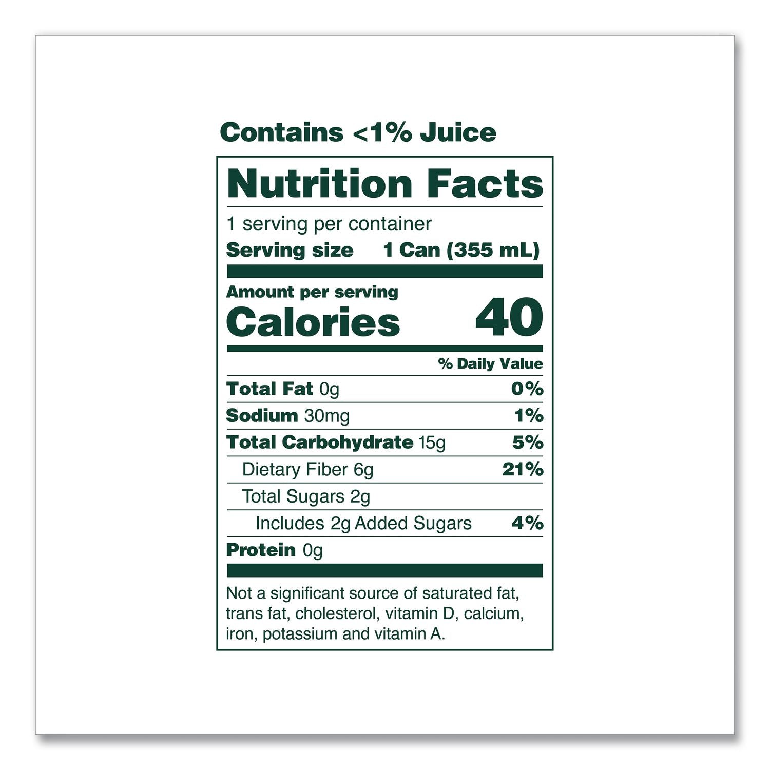 Prebiotic Soda, Cream Soda, 12 Oz Can, 12/Carton