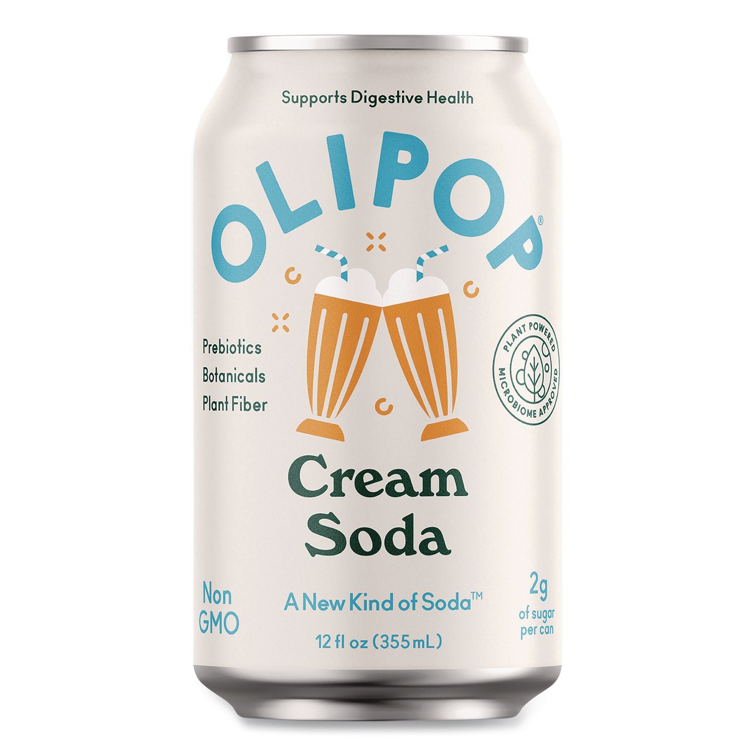 Prebiotic Soda, Cream Soda, 12 Oz Can, 12/Carton