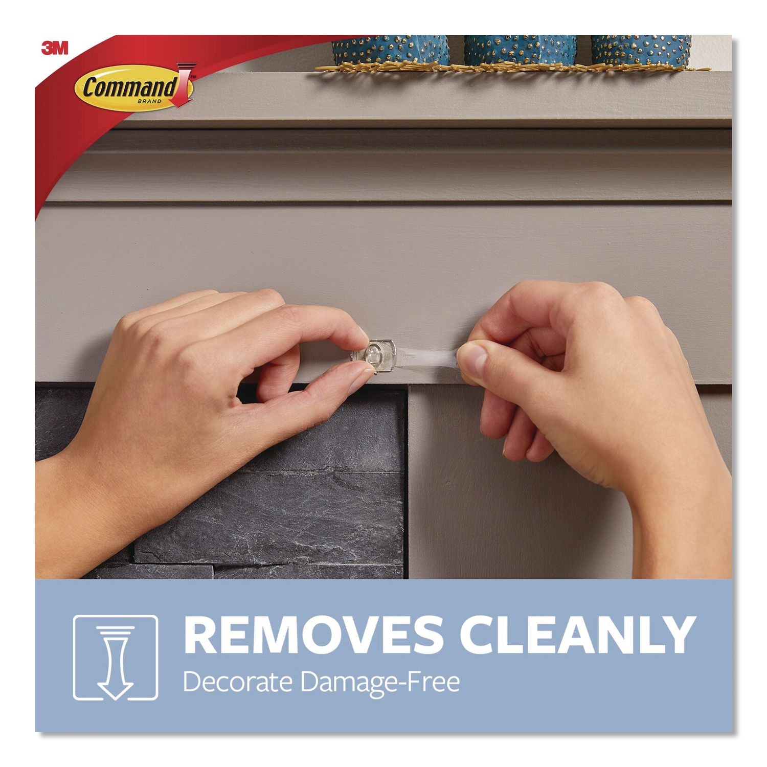 Damage-Free Hanging Clear Refill Strips, Value Pack Assortment: (8) Medium(0.73" X 2.75"), (8) Small (0.62" X 2.12"), 16/Pack
