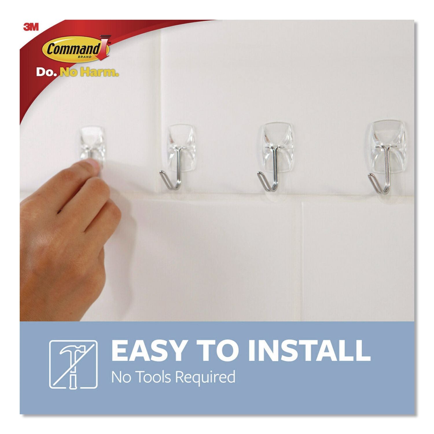 Damage-Free Hanging Clear Refill Strips, Value Pack Assortment: (8) Medium(0.73" X 2.75"), (8) Small (0.62" X 2.12"), 16/Pack