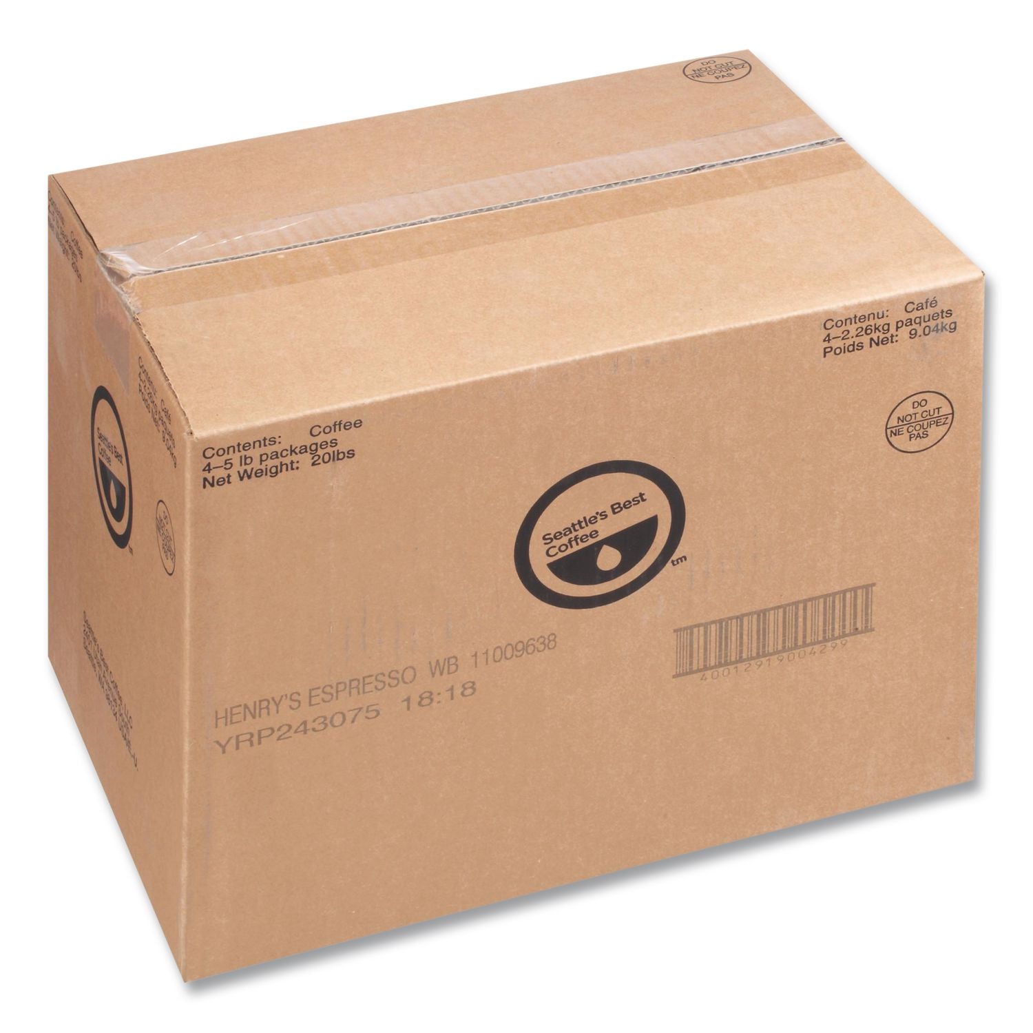 Henry'S Espresso, 5 Lb Bag, 4/Carton