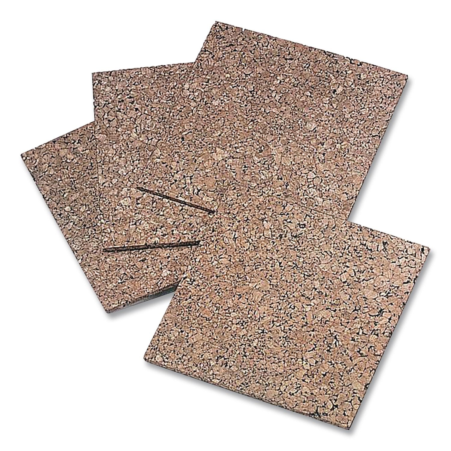 Cork Bulletin Board Tiles, 1 Ft X 1 Ft, Brown Surface, Frameless, 4/Pack