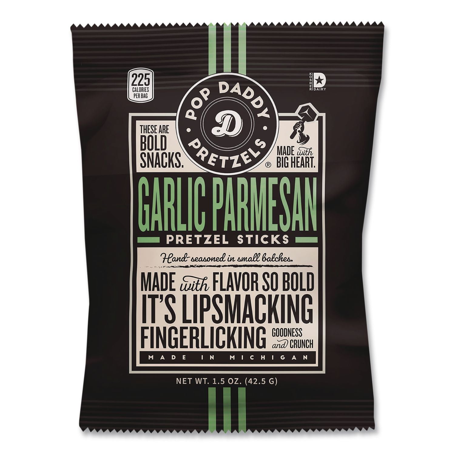 Pretzel Sticks Variety Pack, 12 Each: Cinnamon Sugar; Dill Pickle; Garlic Parmesan; Yellow Mustard, 1.5 Oz Bag, 48/Carton