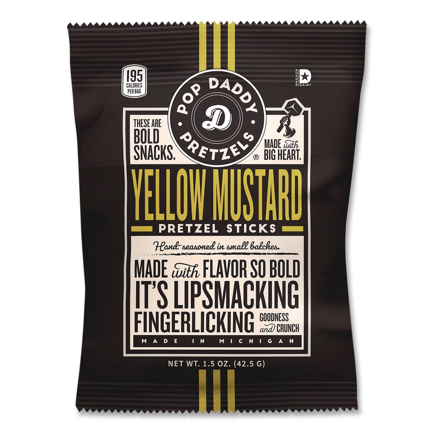Pretzel Sticks Variety Pack, 12 Each: Cinnamon Sugar; Dill Pickle; Garlic Parmesan; Yellow Mustard, 1.5 Oz Bag, 48/Carton