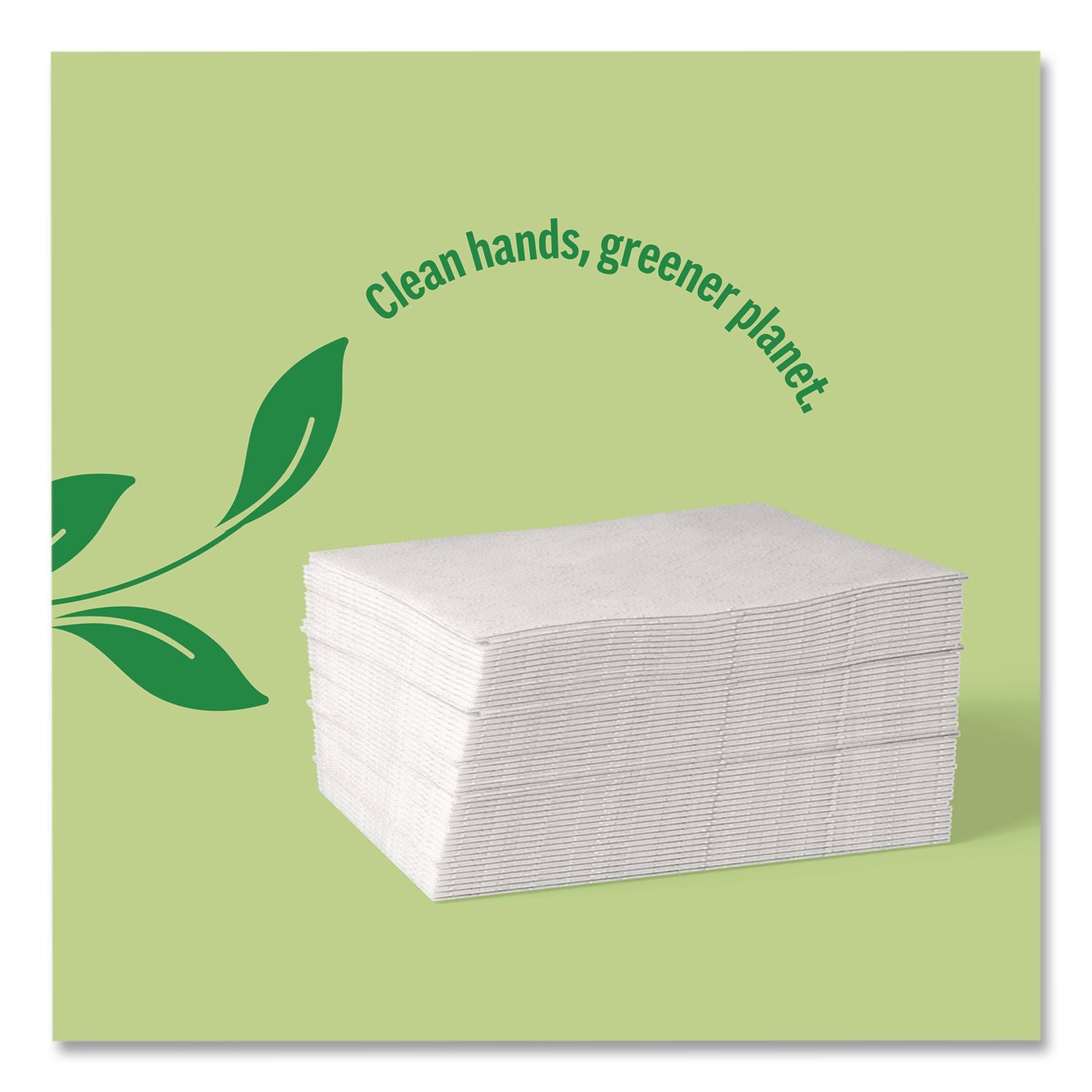 Eco Recycled Paper Napkins, 1-Ply, 12.75 X 11.25, White, 400/Pack