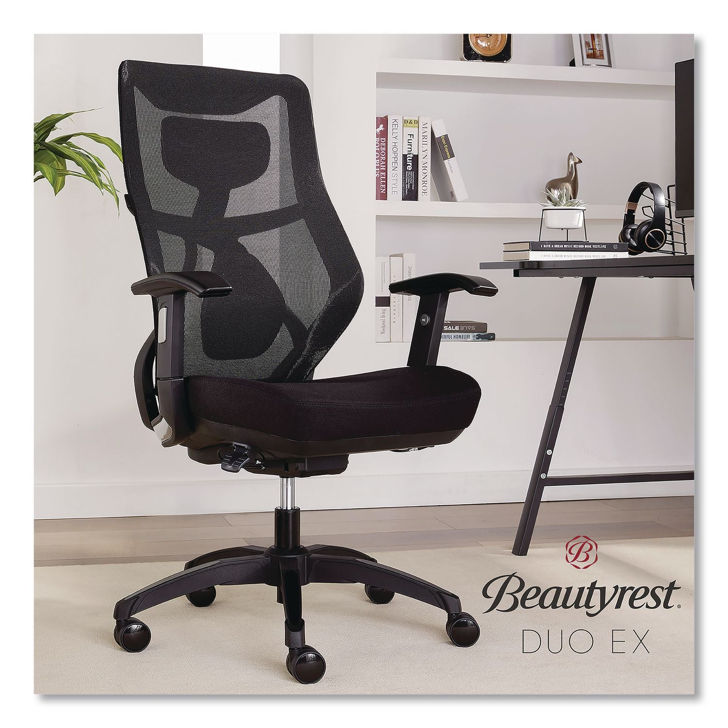 Duo-Ex Ergonomic Mesh Back Task Chair, Supports Up To 275 Lb, 19" To 22" Seat Height, Black