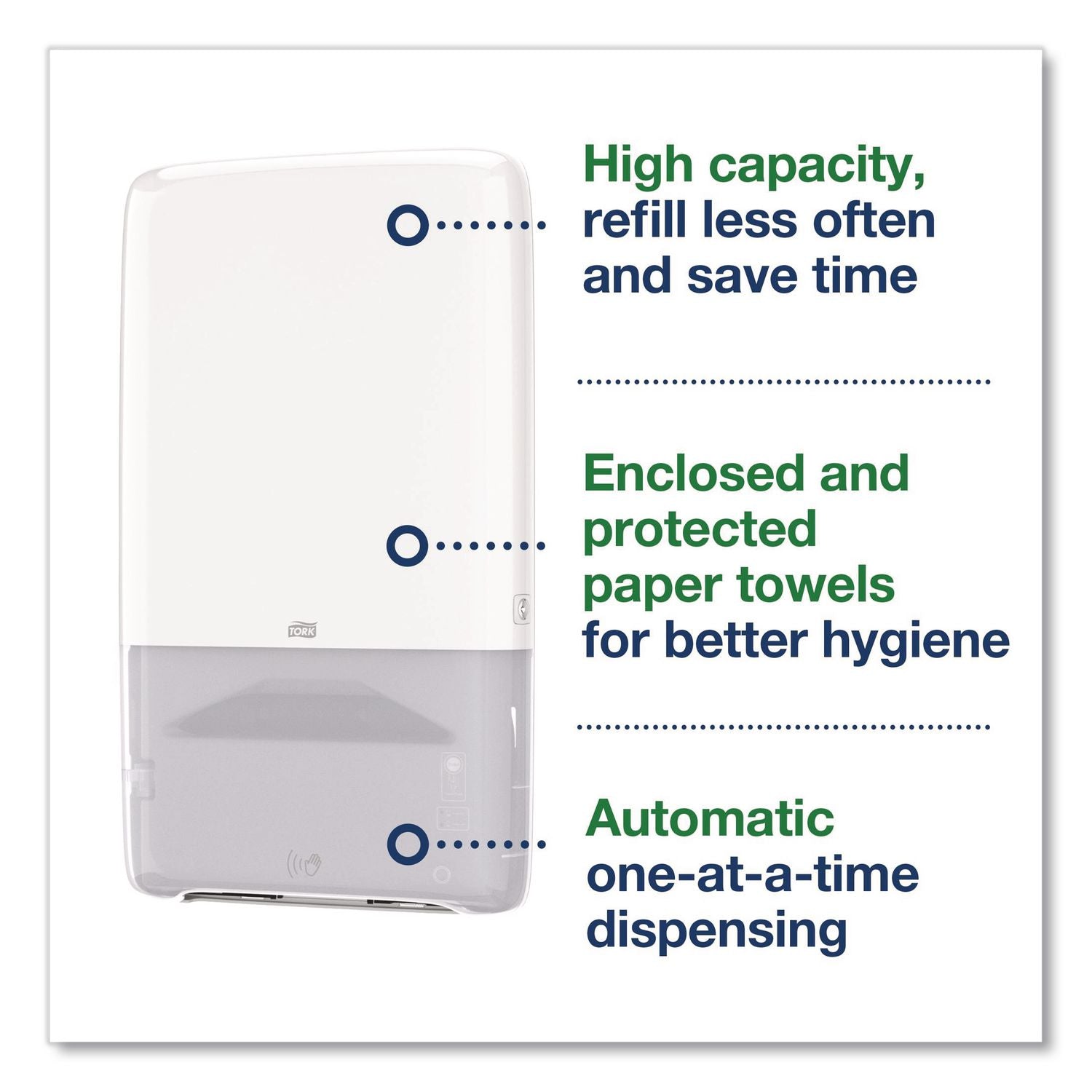 Peakserve Automatic Continuous Paper Hand Towel Dispenser, 14.47 X 4.04 X 25.15, White