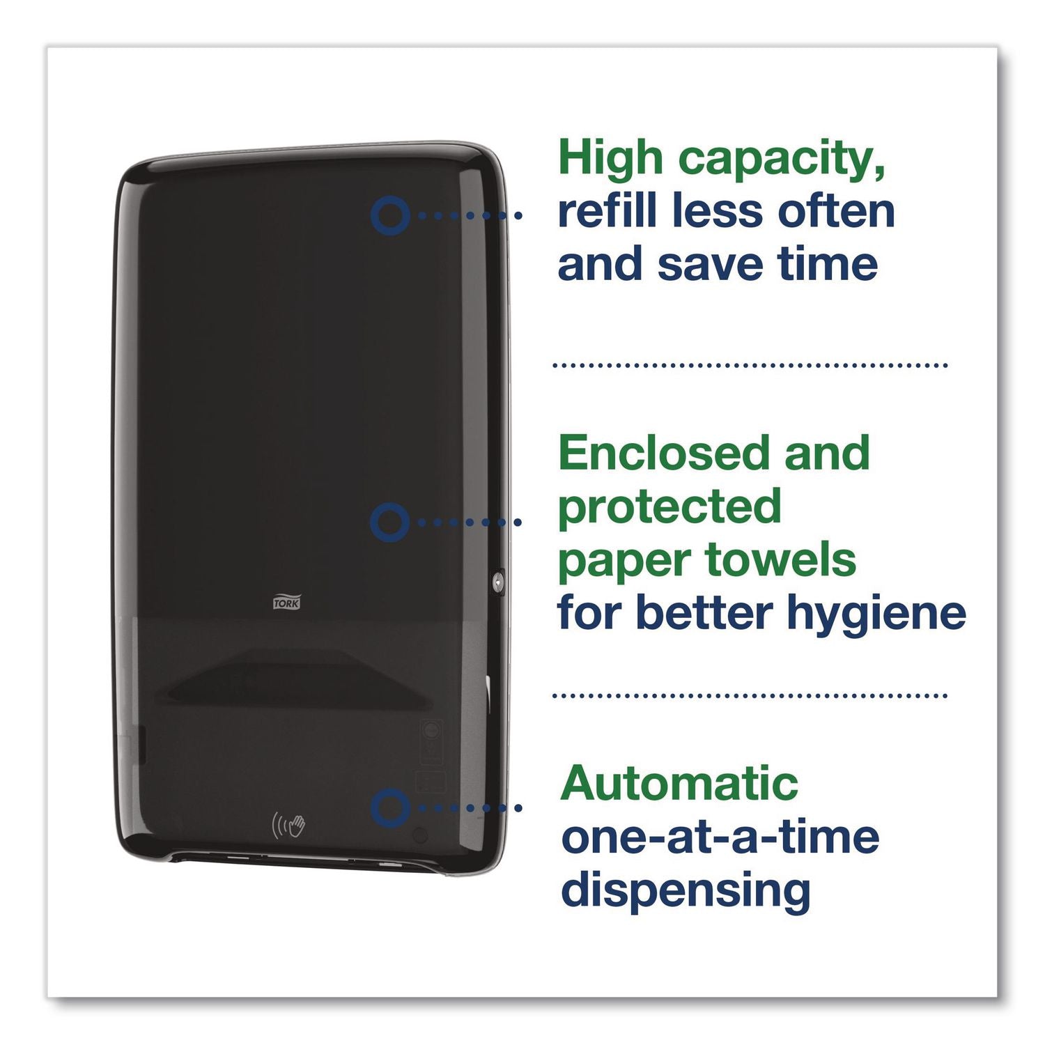 Peakserve Automatic Continuous Paper Hand Towel Dispenser, 14.47 X 4.04 X 25.15, Black