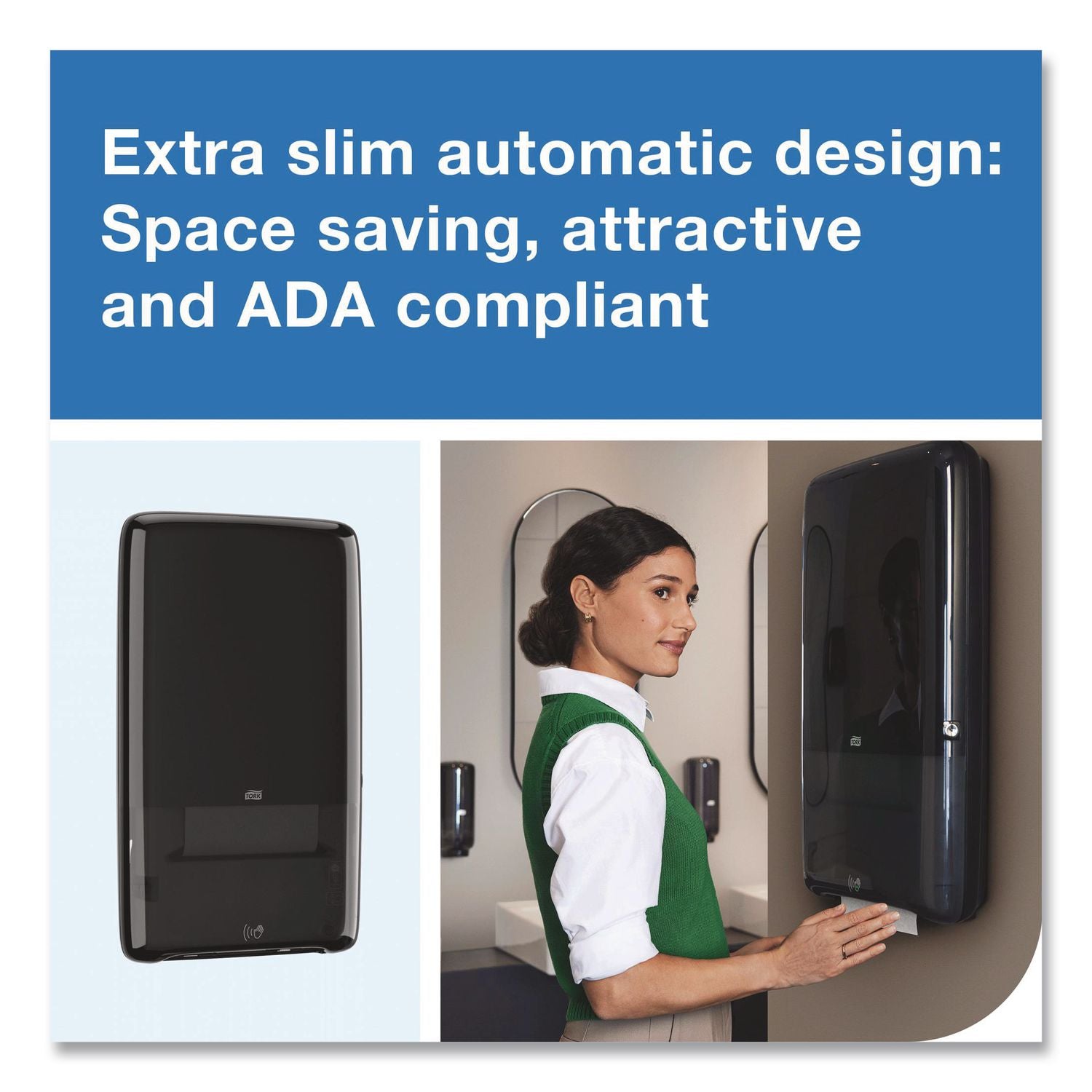 Peakserve Automatic Continuous Paper Hand Towel Dispenser, 14.47 X 4.04 X 25.15, Black