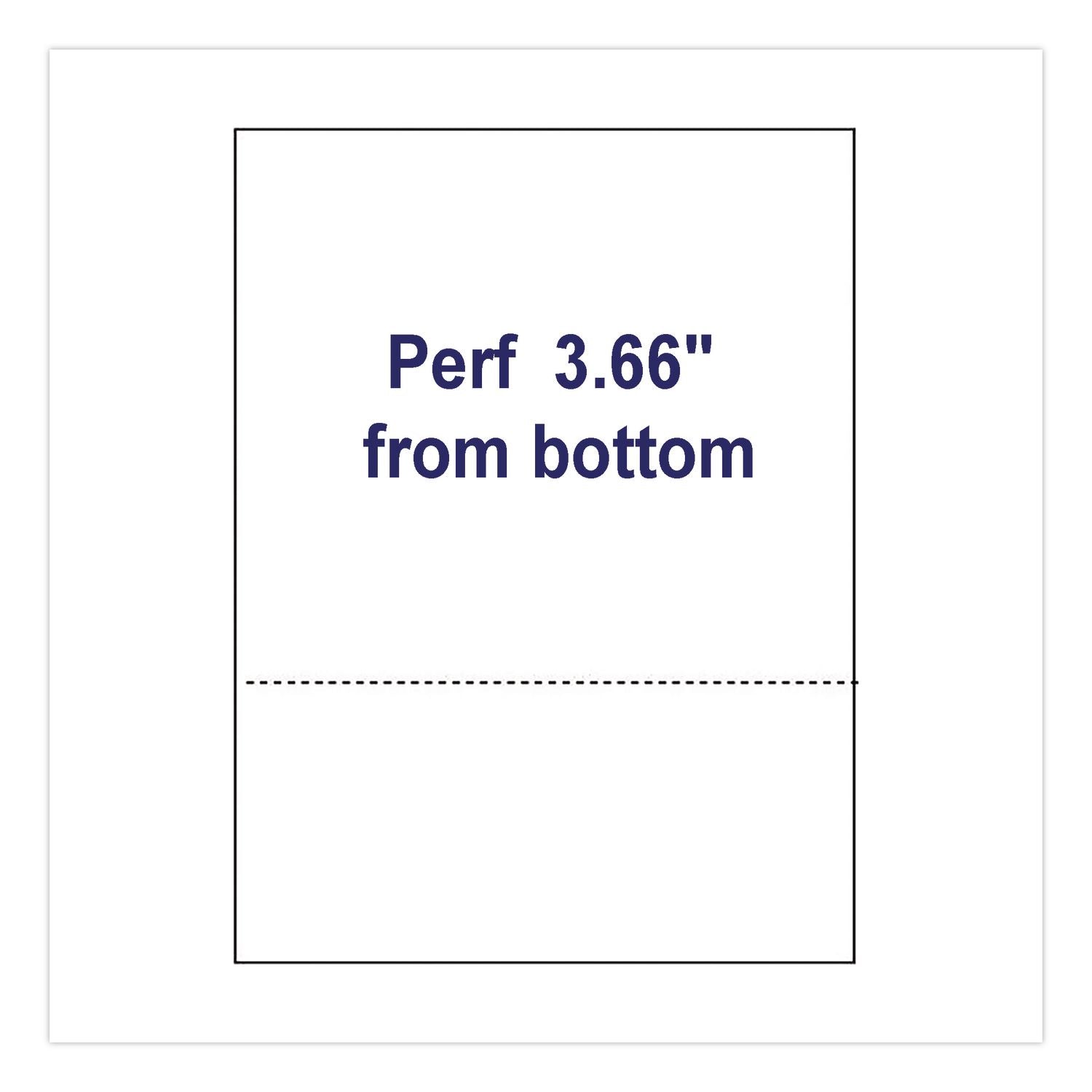 Perforated Laser Cut Sheets, 92 Bright, Micro-Perforated 3.67" From Bottom, 20 Lb Bond Weight, 8.5 X 11, White, 500/Ream