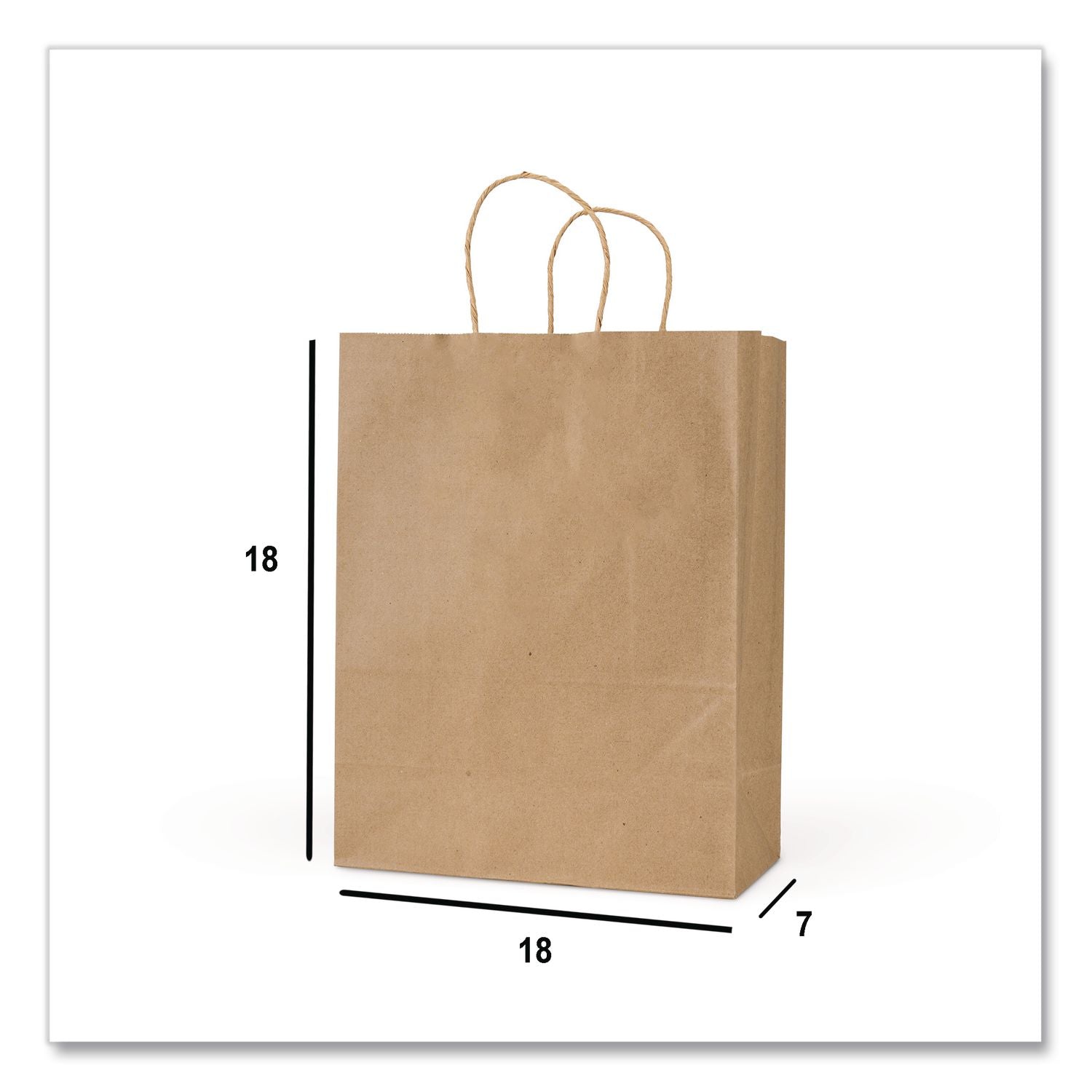 Get Reddi Paper Bags, Mega Size, 70# Basis Weight, Twisted Rope Handles, 18 X 7 X 18.75, Brown, 200/Carton