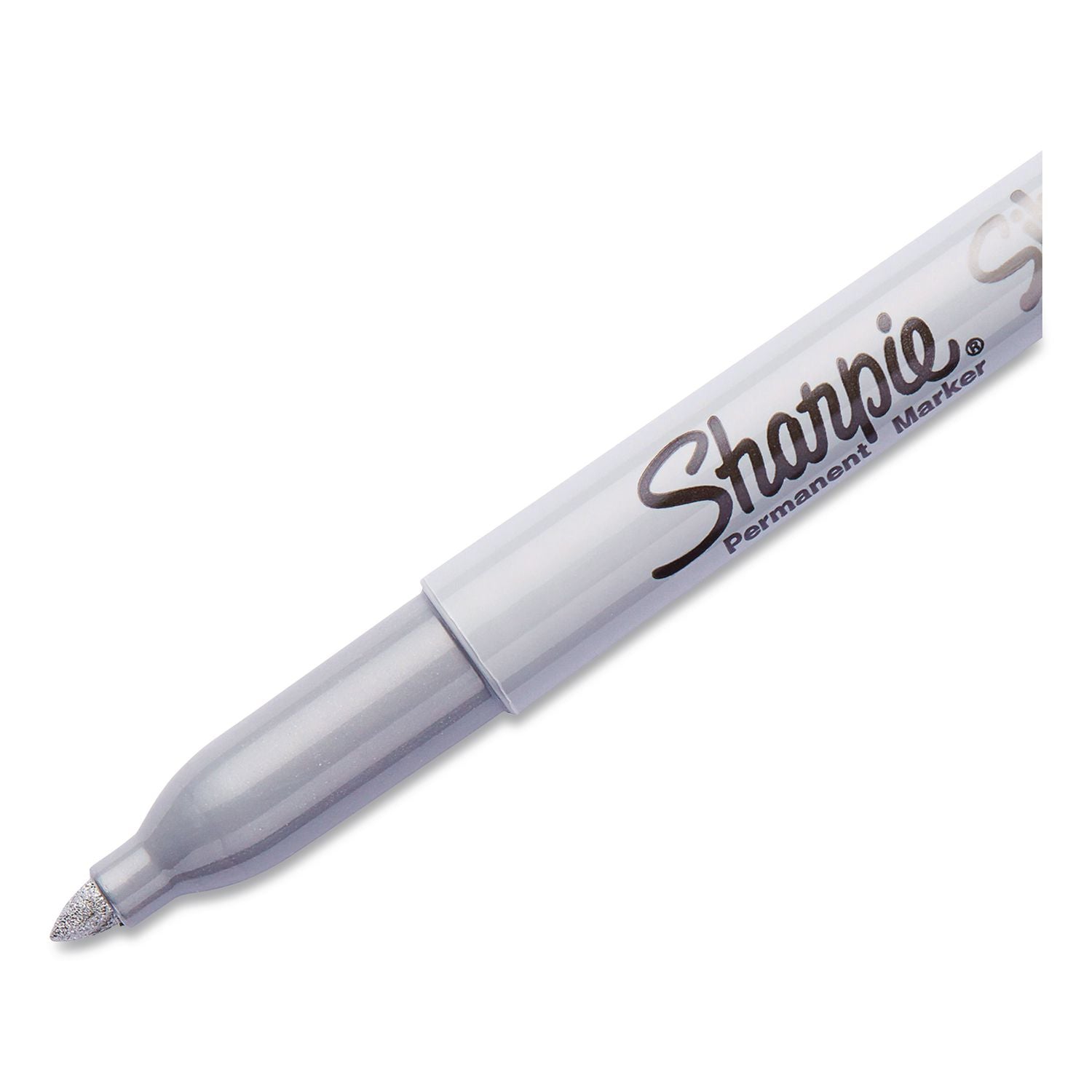 Metallic Fine Point Permanent Markers, Fine Bullet Tip, Metallic Silver, 48/Carton