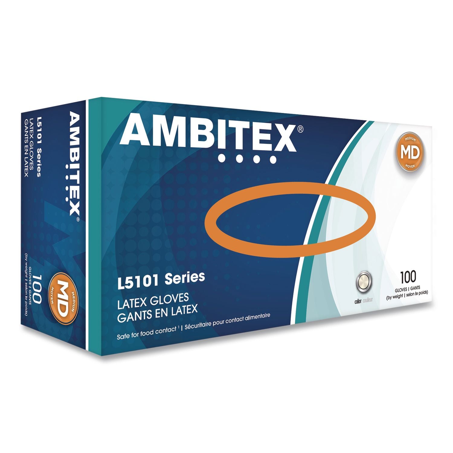 L5101 Series Powdered Latex Gloves, Medium, 4 Mil Thick, 9" Long, Cream, 100/Box, 10 Boxes/Carton
