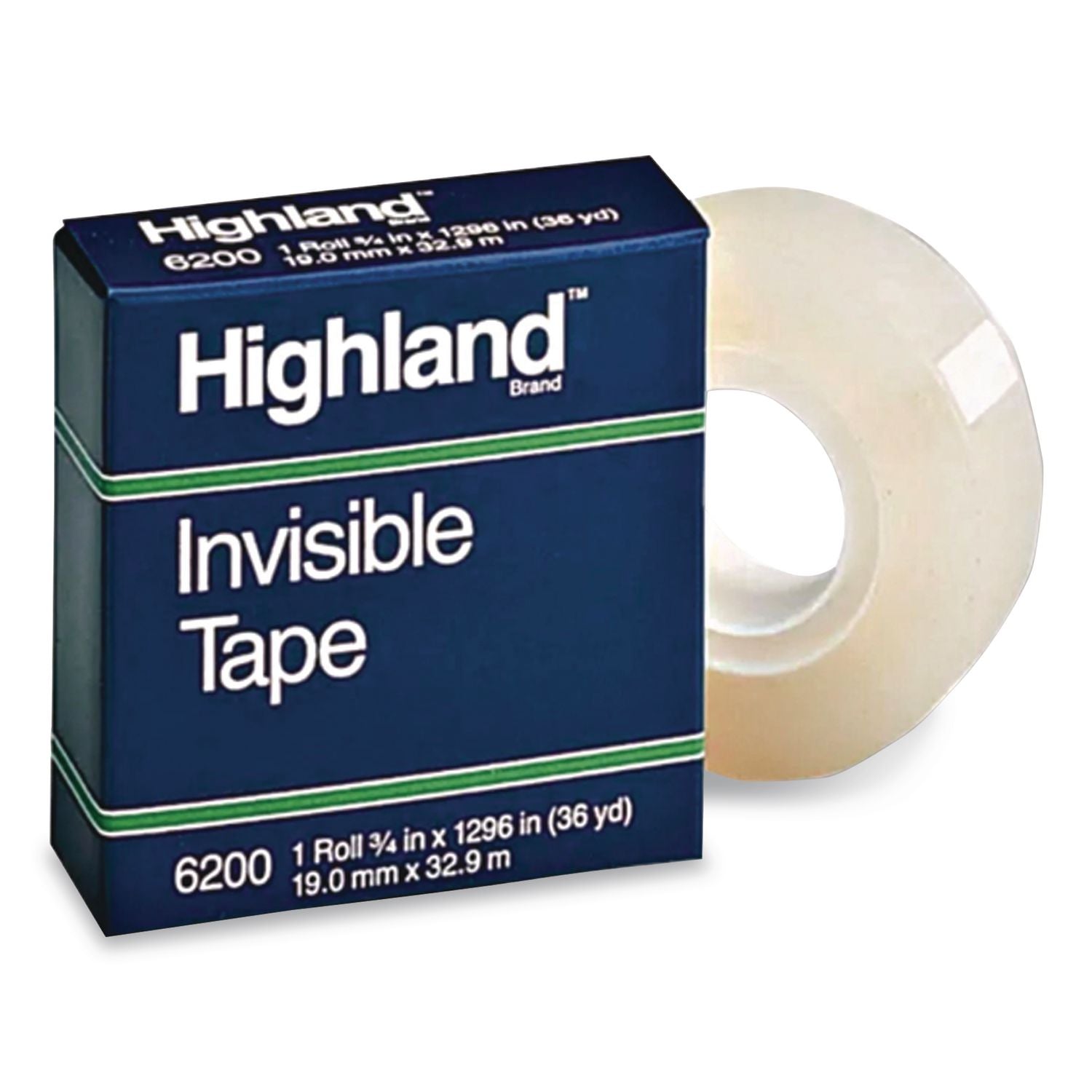 Invisible Permanent Mending Tape, 1" Core, 0.75" X 36 Yds, Clear, 144 Rolls/Carton