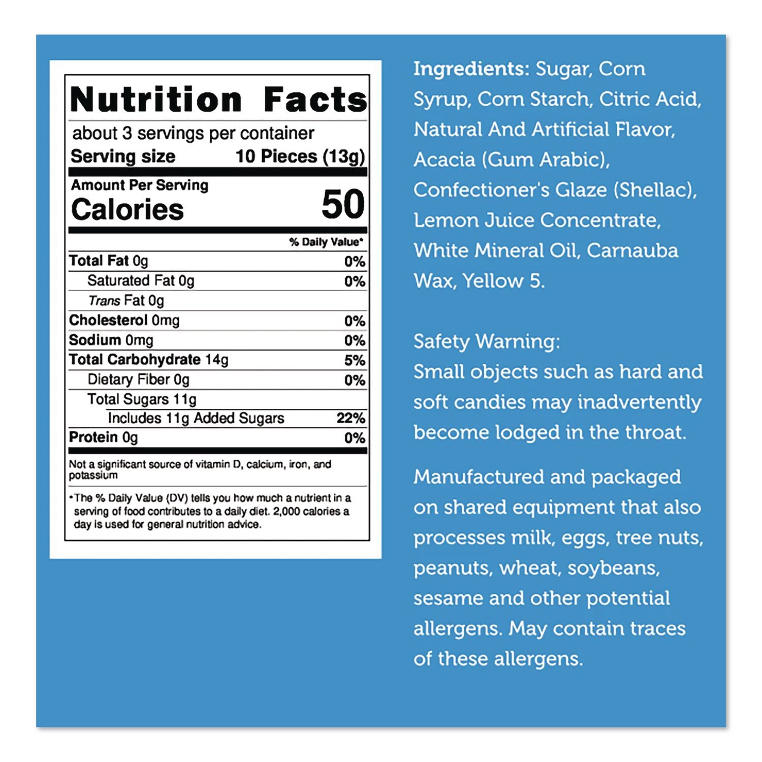 Freeze Dried Candy, Lemon Bursts, 1.12 Lb Bag, 12/Carton